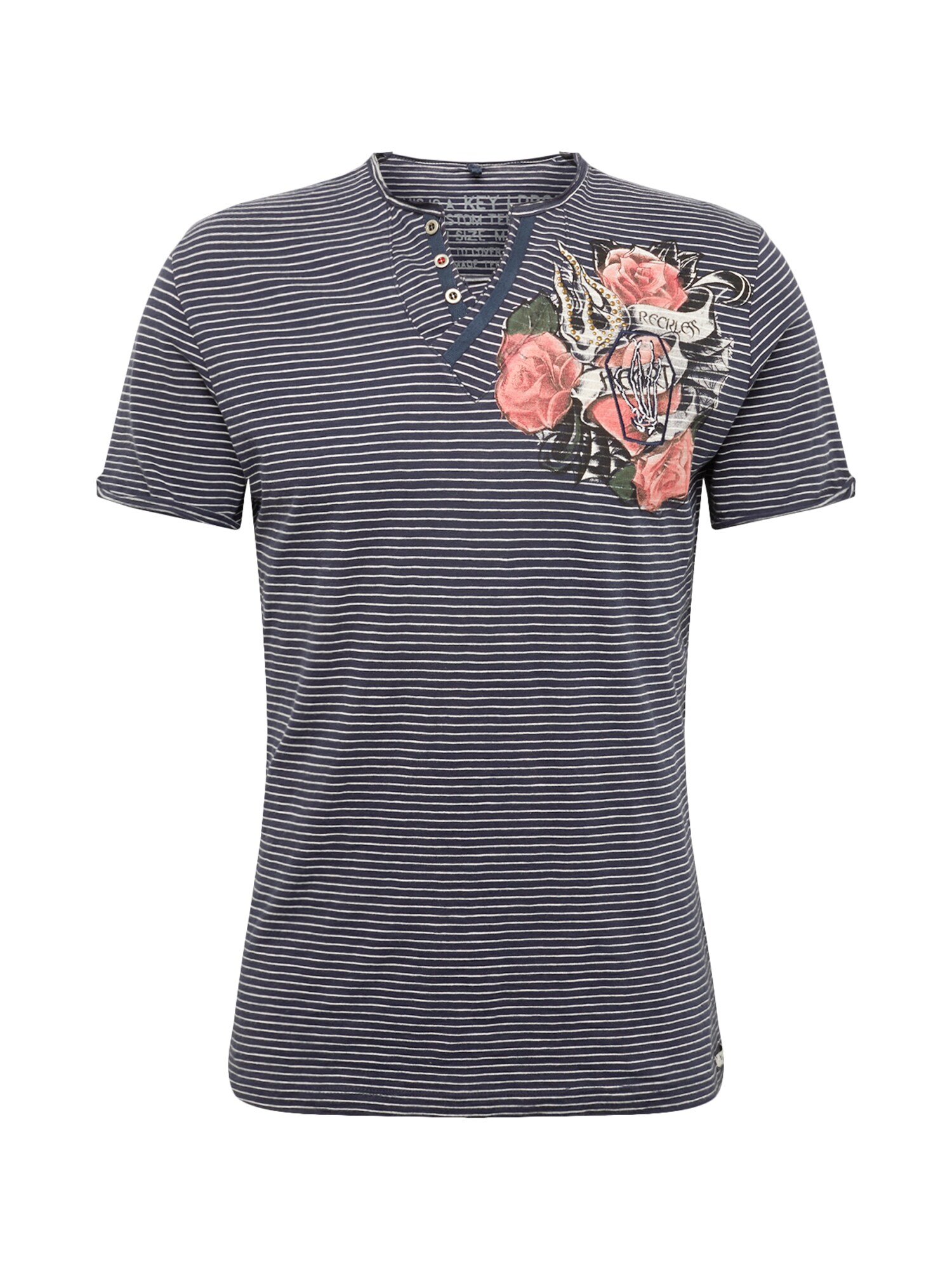 Key Largo Heren Shirt Navy Offwhite key largo kopen in de aanbieding