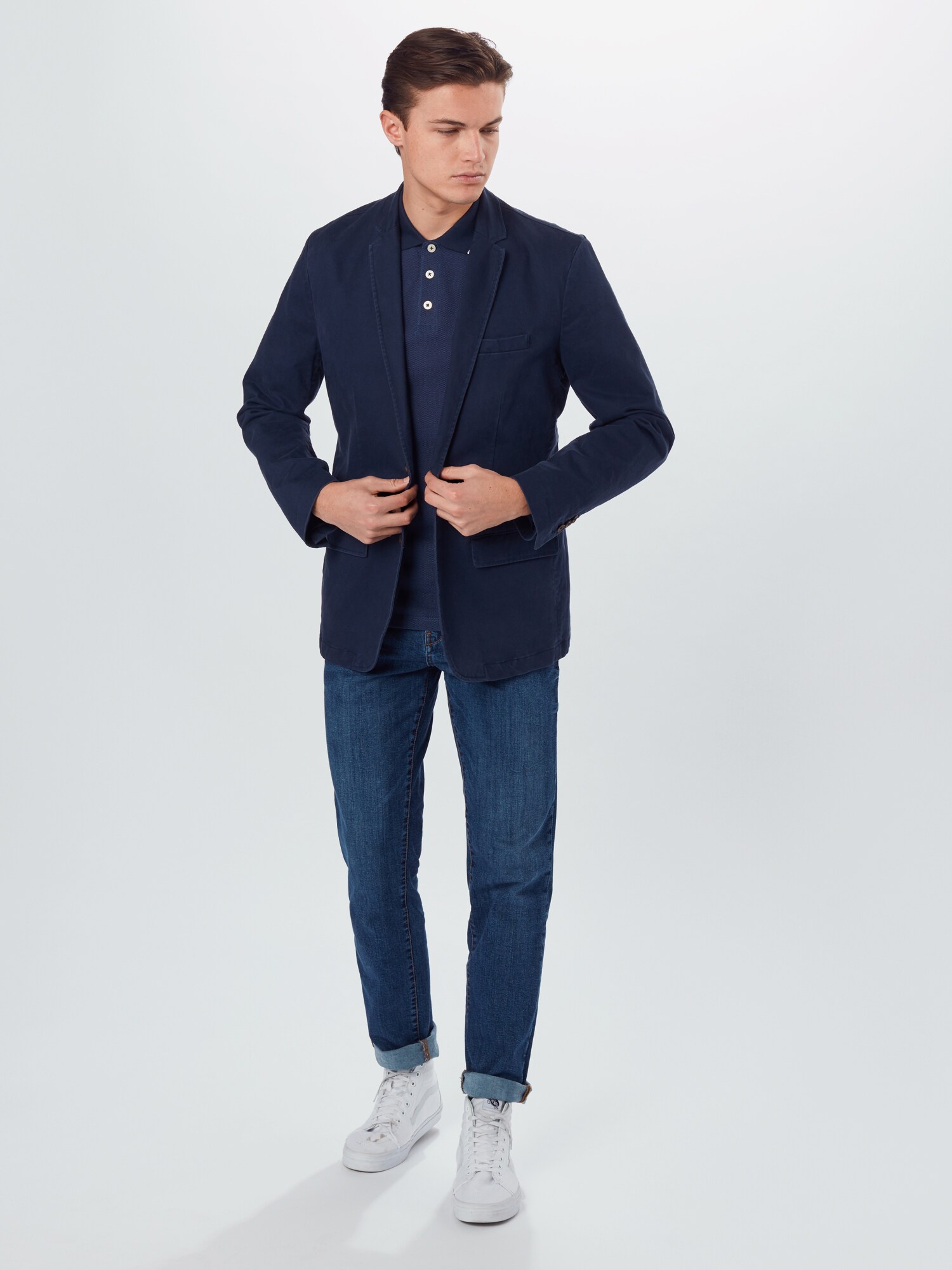 JACK & JONES Tričko 'Bluwin' námornícka modrá / žltá melírovaná / krvavo červená / biela (obrázok 4)