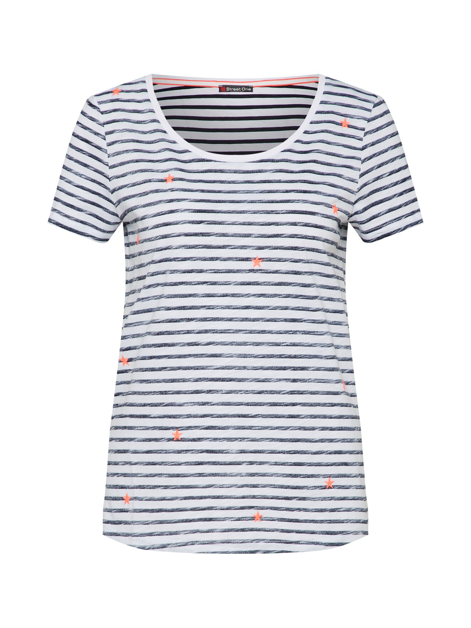 Street One Dames Shirt Donkerblauw Lichtrood Wit street one kopen in de aanbieding