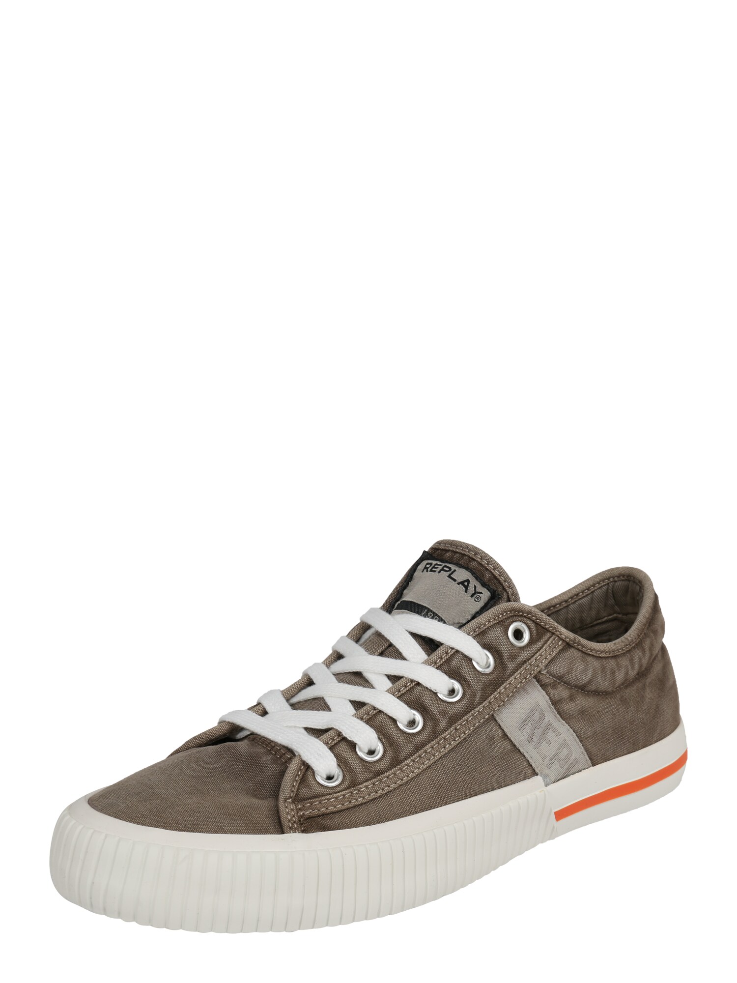 Replay Heren Sneakers Laag Kinard Lichtgrijs Sinaasappel Wit replay kopen in de aanbieding