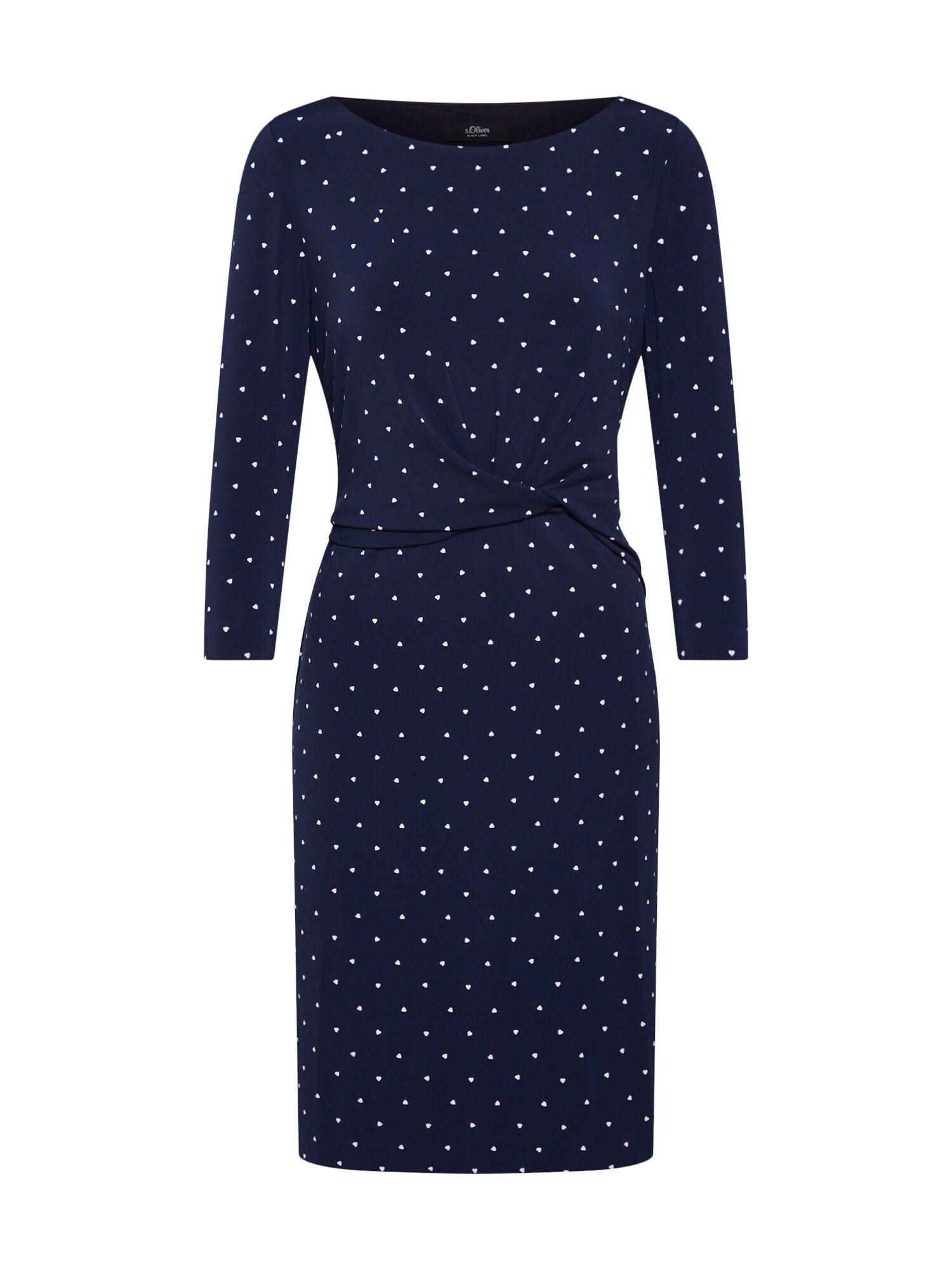 Soliver Black Label Dames Jurk Knoten Donkerblauw Wit soliver black label kopen in de aanbieding