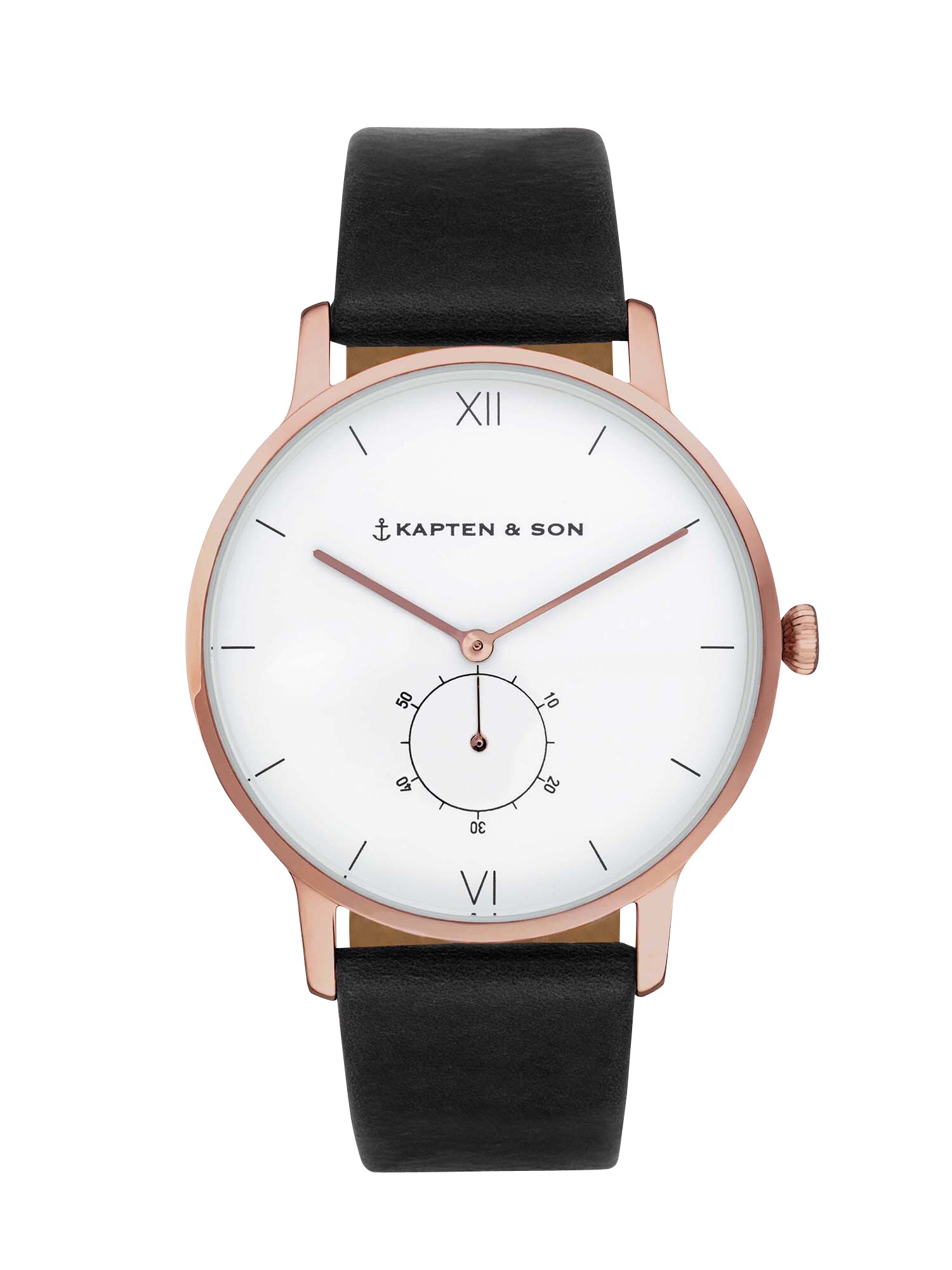 Kapten Son Dames Analoog Horloge Heritage Rosegold Zwart kapten son kopen in de aanbieding