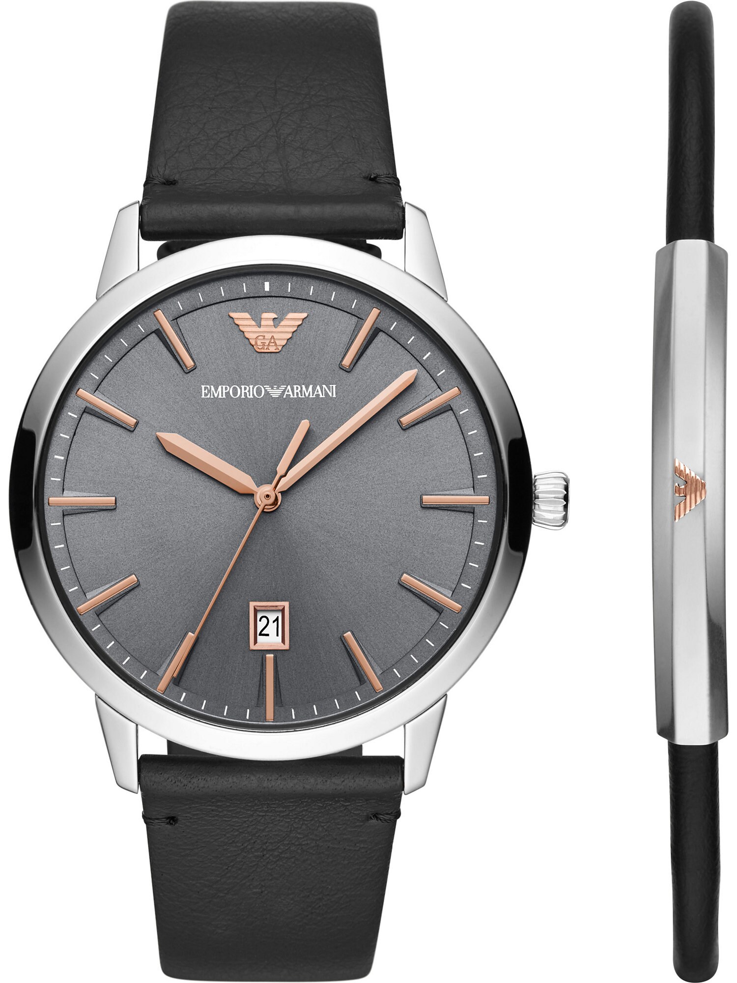 Emporio Armani Herrenuhr rosegold / schwarz