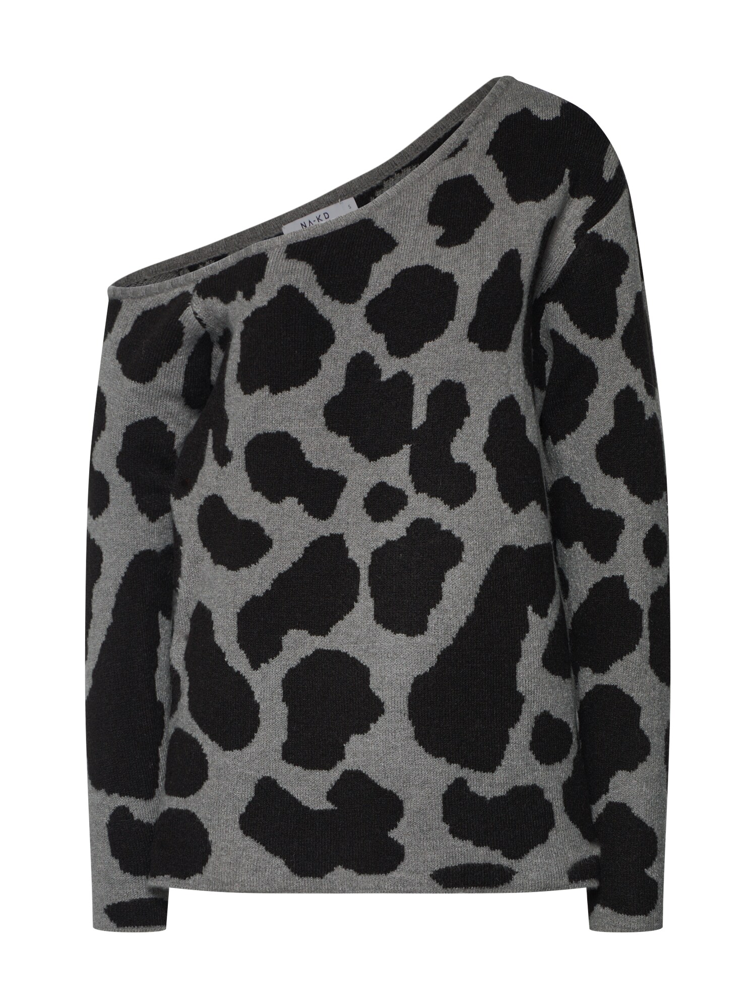 Na-Kd Na Kd Dames Trui Off Shoulder Chunky Knit Grijs na-kd kopen in de aanbieding