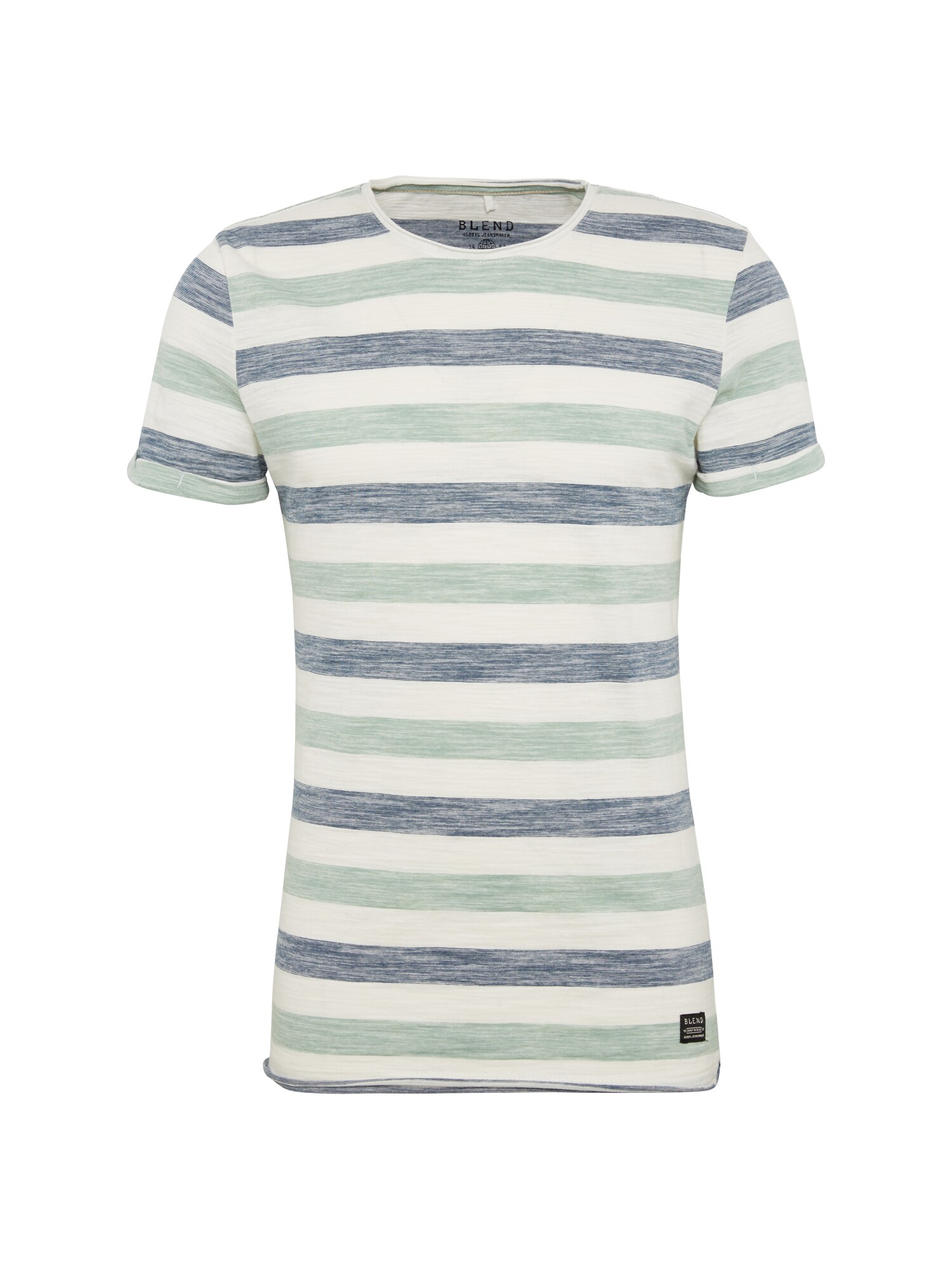 BLEND T-Shirt mint / weiß / taubenblau