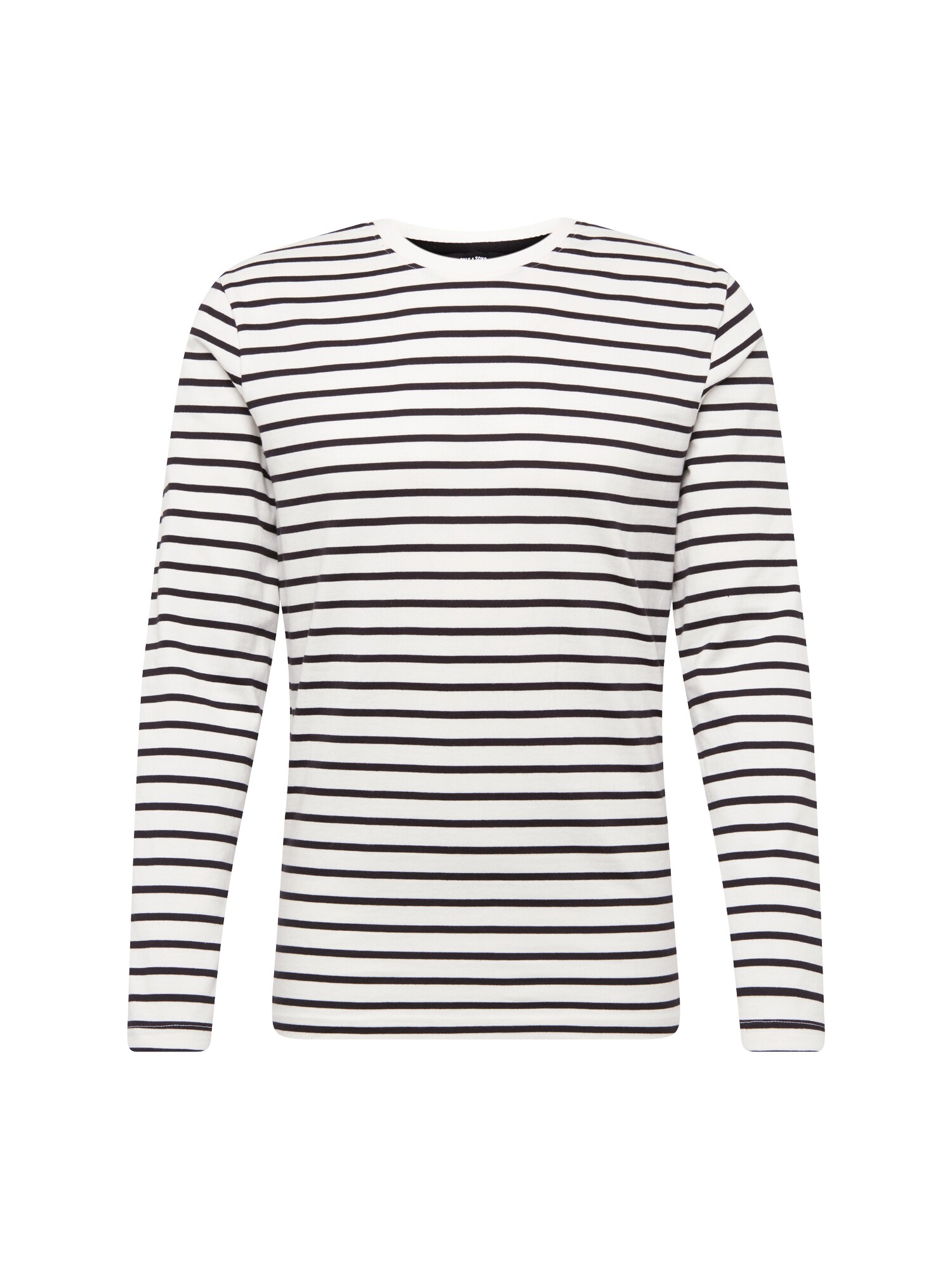 Only & Sons Marškinėliai 'onsEVAN HEAVY LS TEE NOOS'  juoda / balta