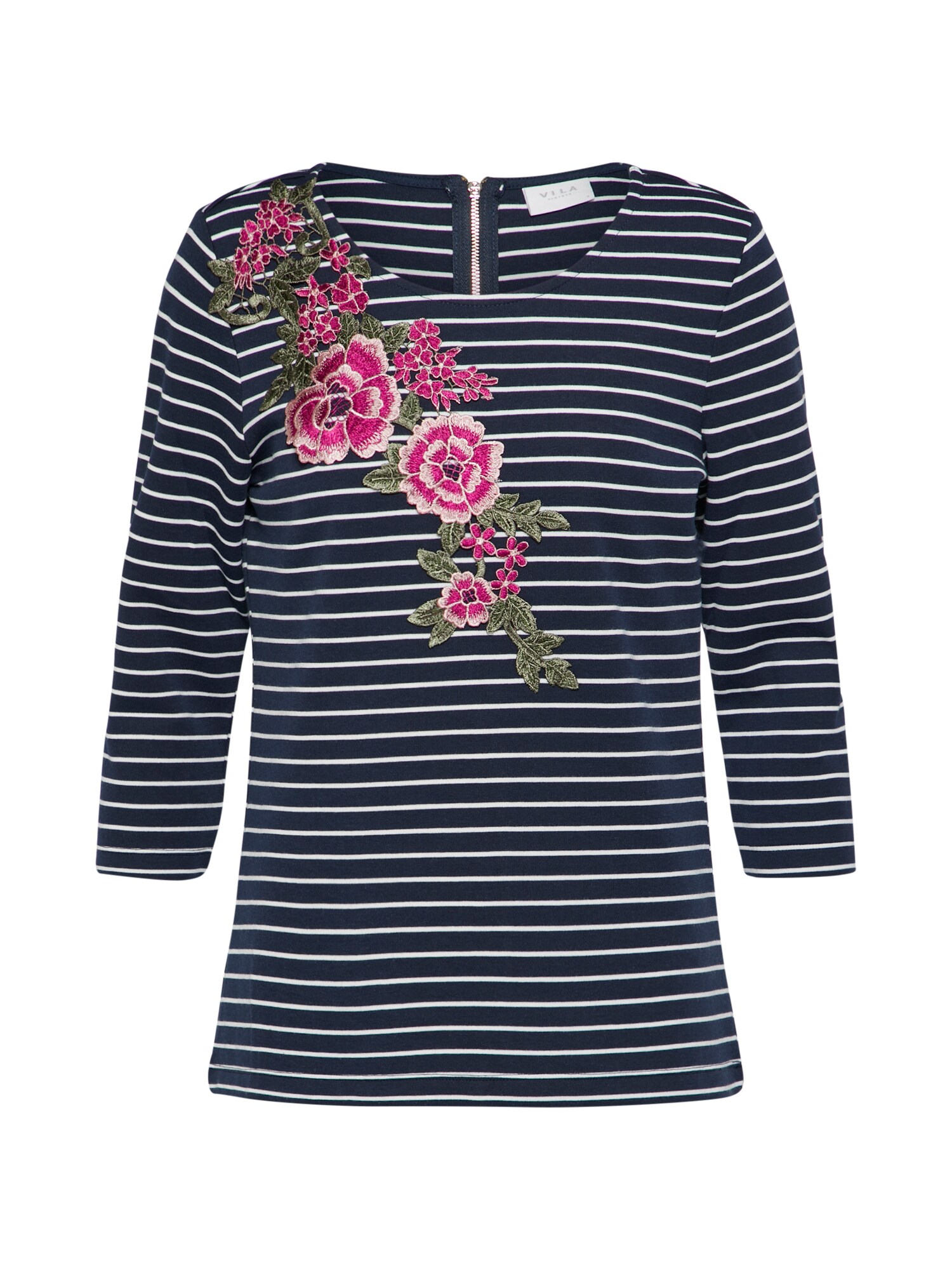 Vila Dames Shirt Visonja Blauw Wit vila kopen in de aanbieding