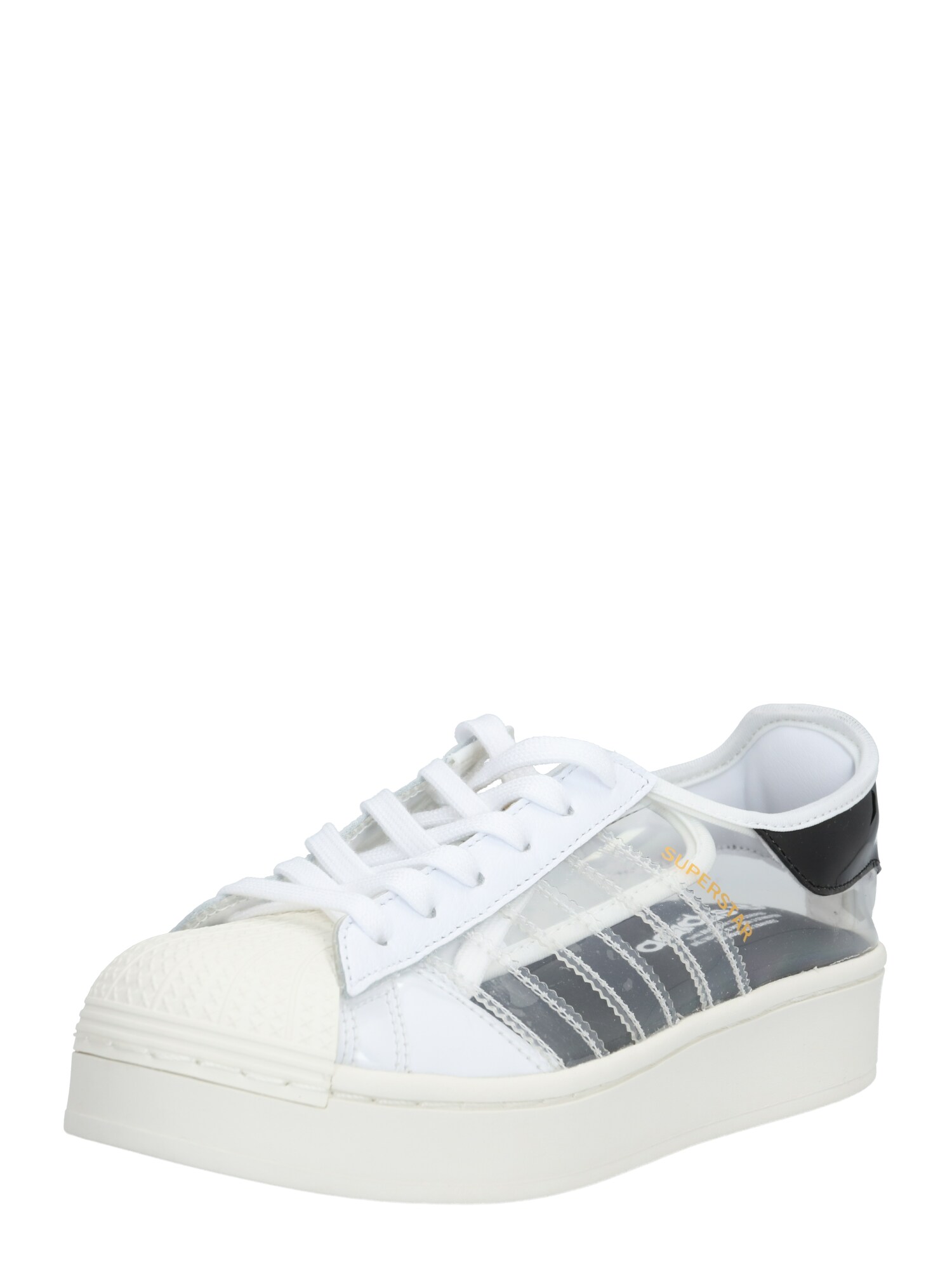 ADIDAS ORIGINALS Sportbačiai be auliuko 'SUPERSTAR BOLD W'  juoda / balta / skaidri spalva
