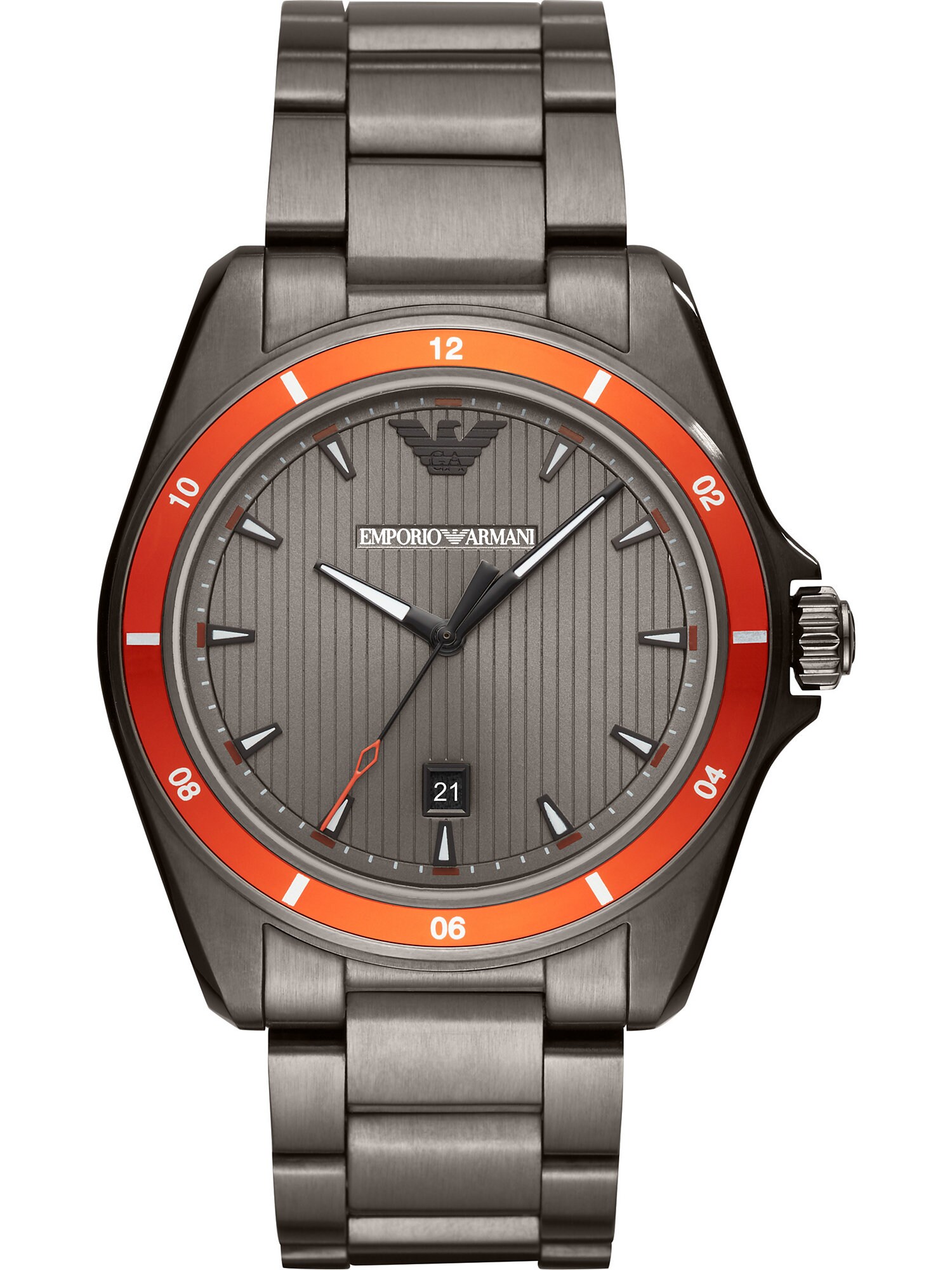 Emporio Armani Uhr orangerot / dunkelgrau