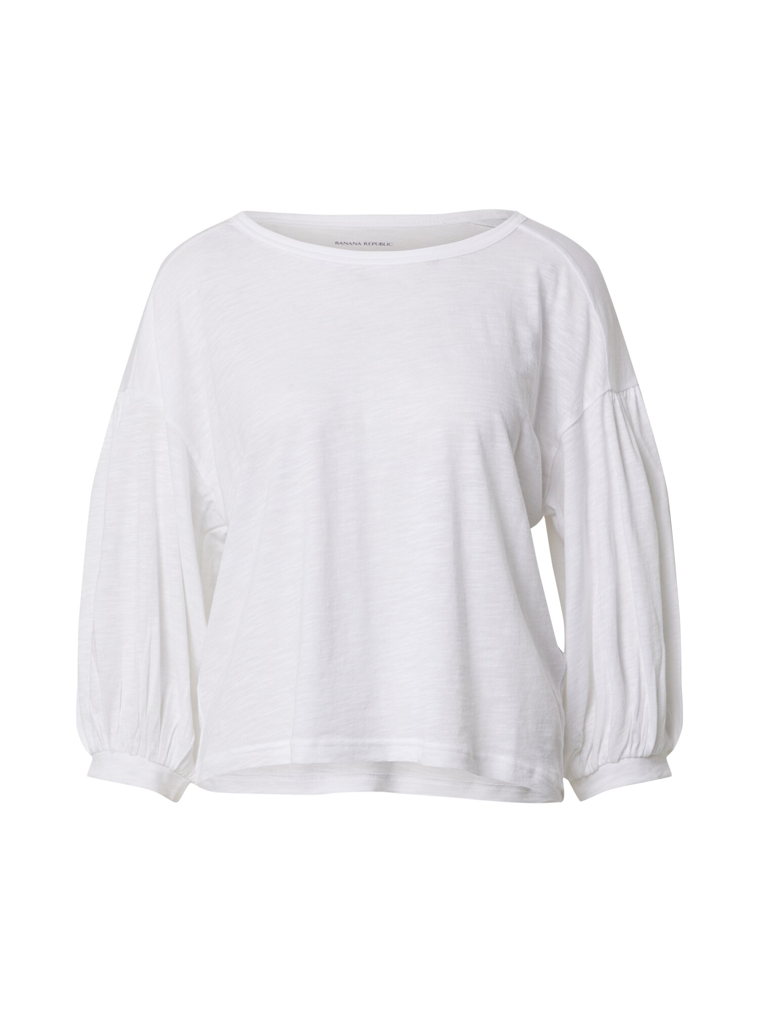 Banana Republic Marškinėliai 'LS BALLOON SLEEVE COZY SLUB TOP'  balta