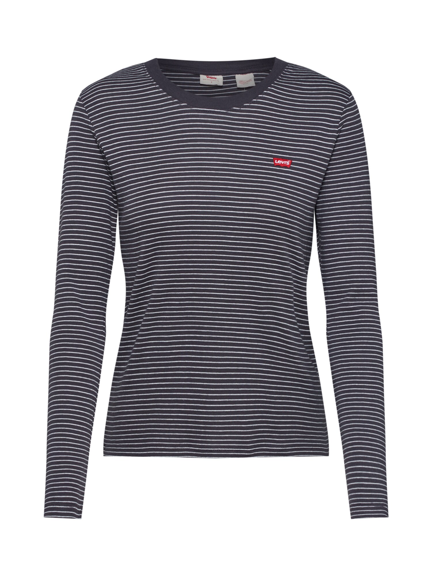 LEVI'S Marškinėliai 'LS BABY TEE'  tamsiai pilka / balta