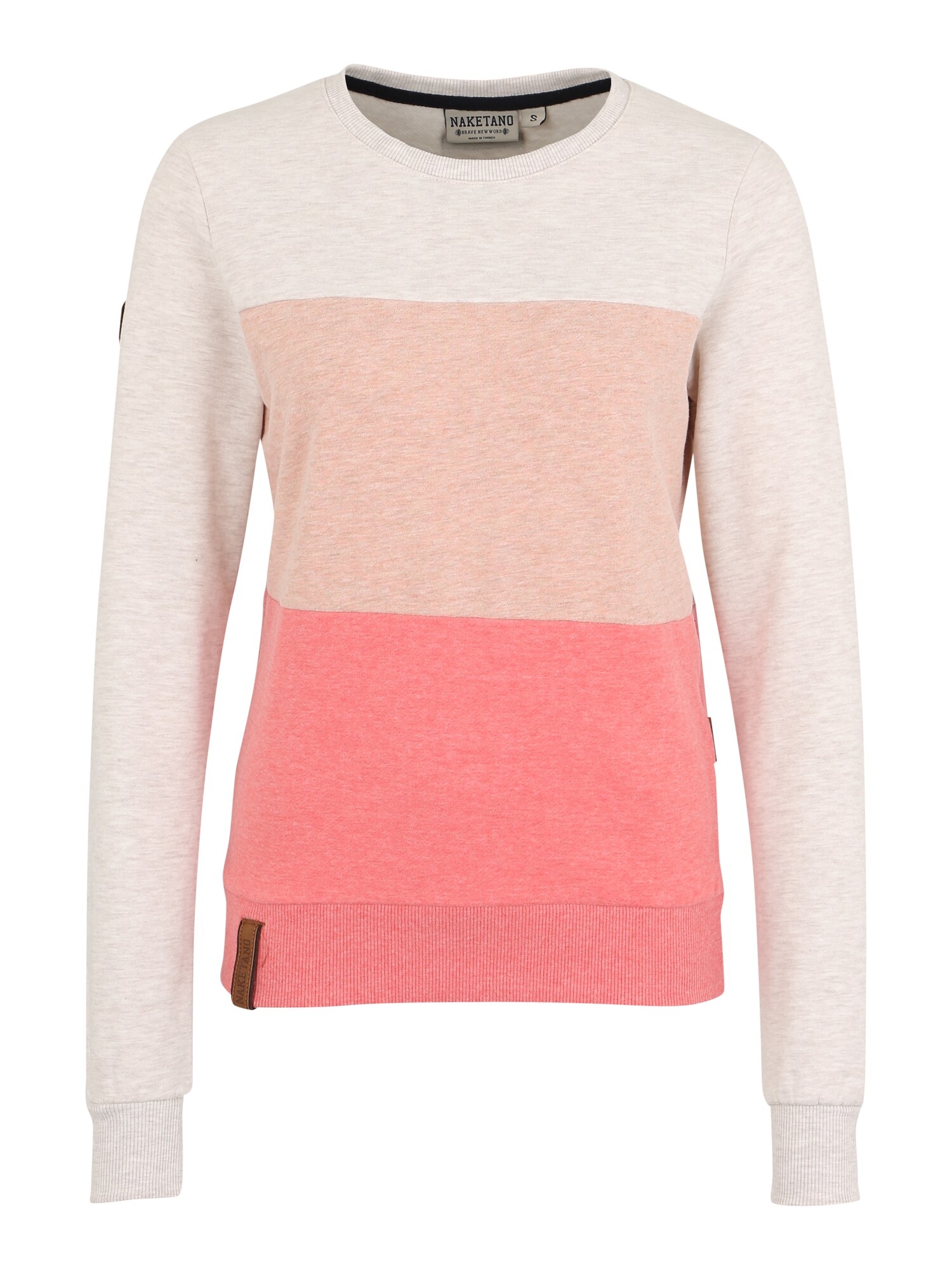 nbieding Naketano Dames Sweatshirt Arschfritose Beige Gemeleerd Koraal Naketano Met Korting