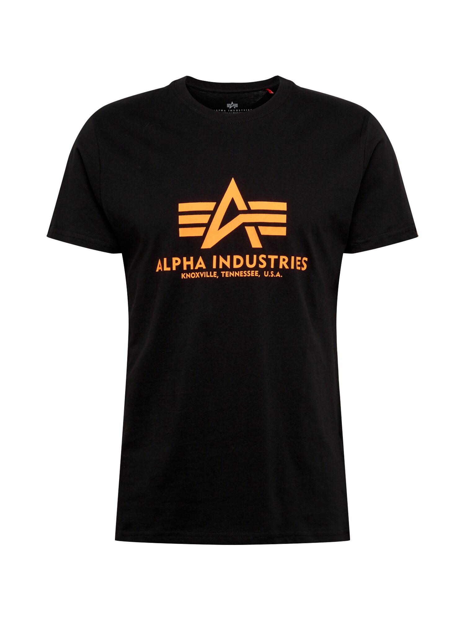 ALPHA INDUSTRIES Tričko  neónovo oranžová / čierna
