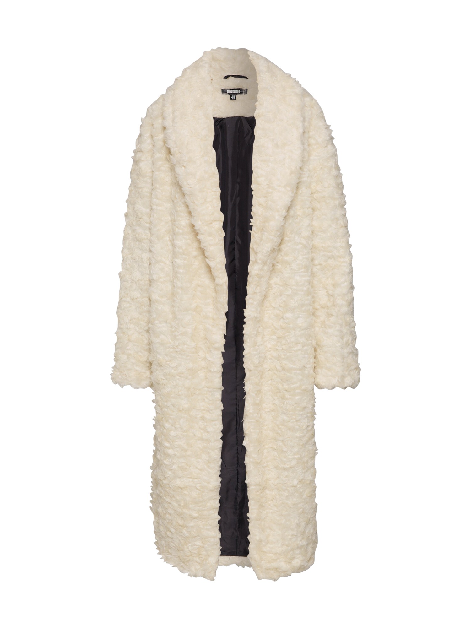 Missguided Rudeninis-žieminis paltas 'CURLY BORG SHAWL COLLAR'  kremo