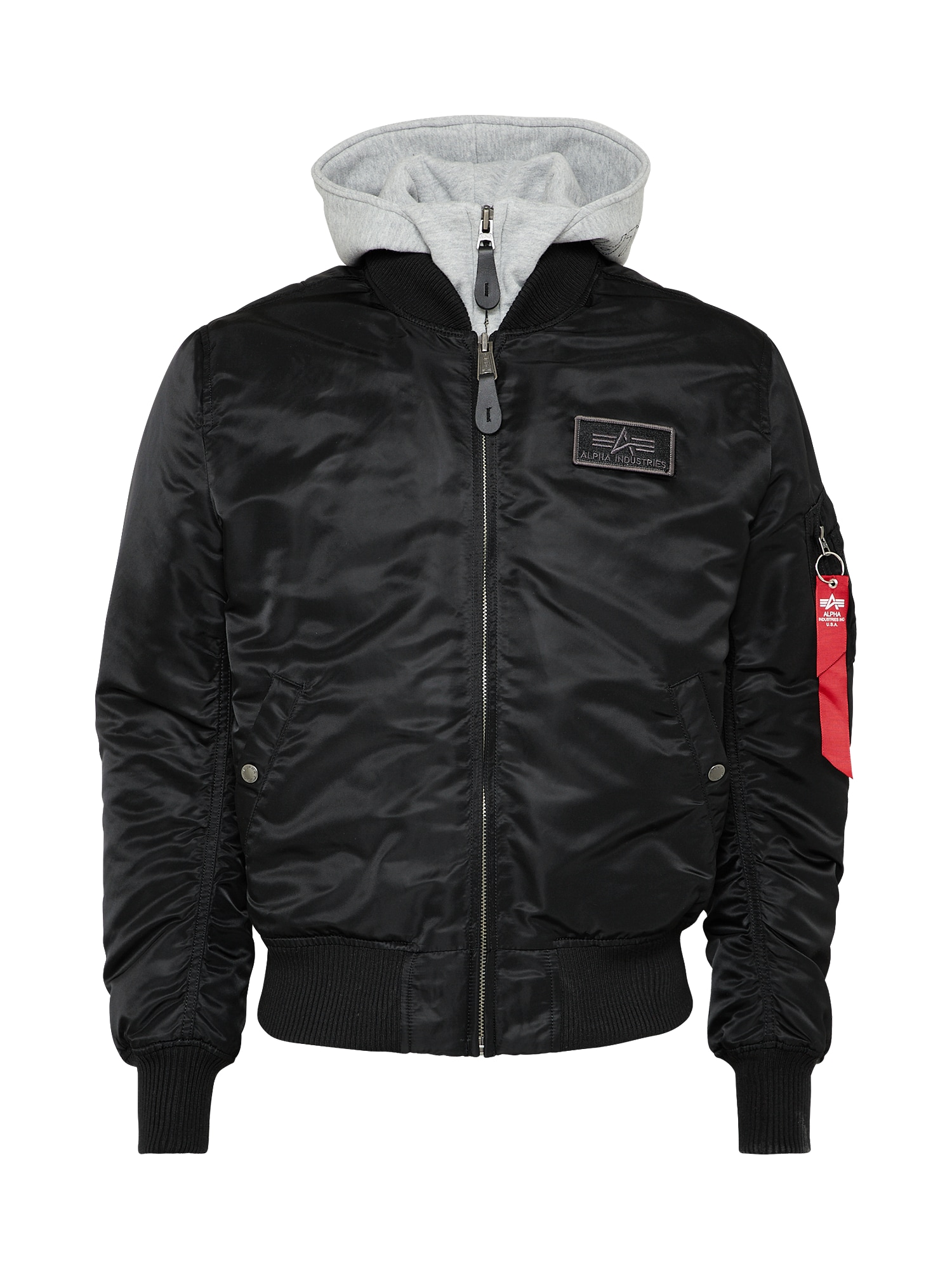 ALPHA INDUSTRIES Geacă de primăvară-toamnă MA-1 D-Tec  roșu / negru