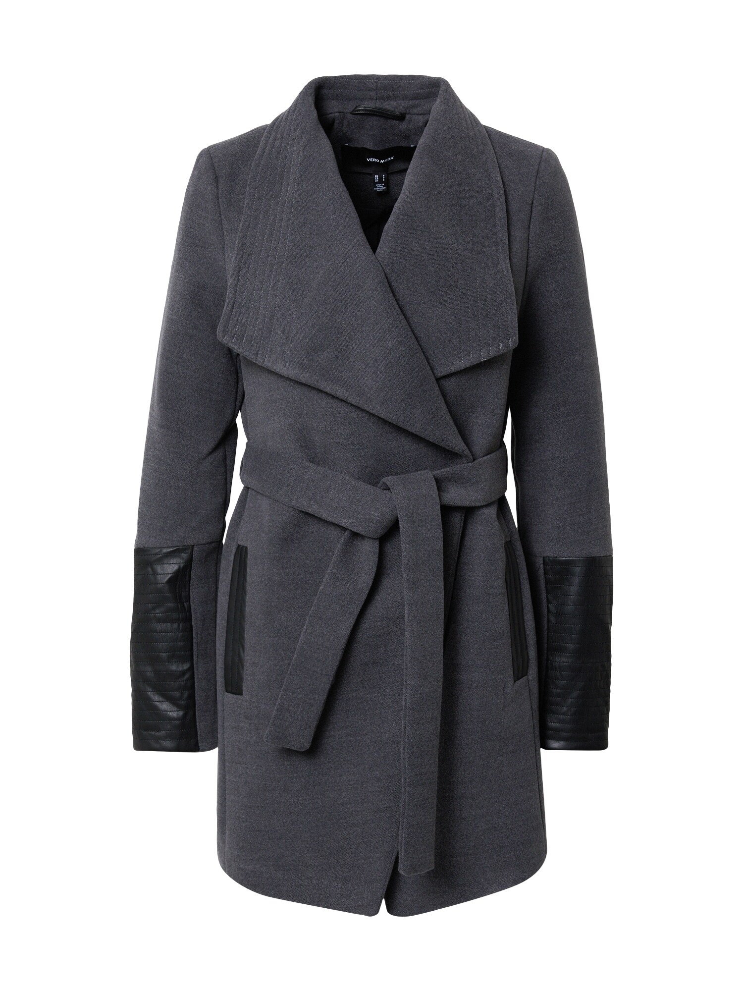 VERO MODA Prechodná bunda  tmavosivá / čierna