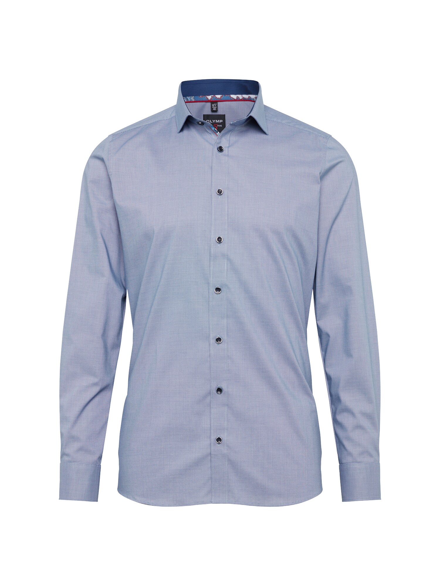 Olymp Heren Overhemd Level 5 City Uni Struktur Hemelsblauw olymp kopen in de aanbieding