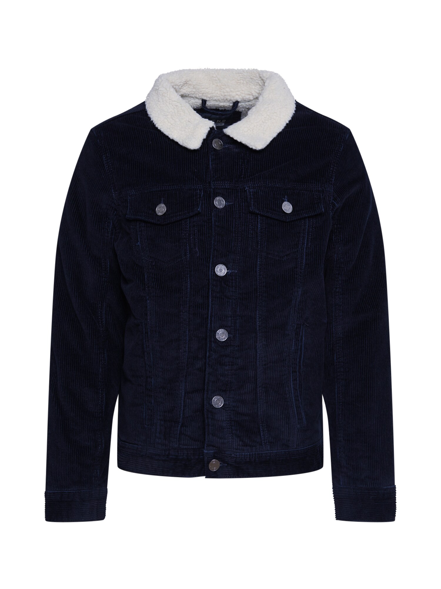 BLEND Demisezoninė striukė 'Outerwear'  balta / tamsiai mėlyna
