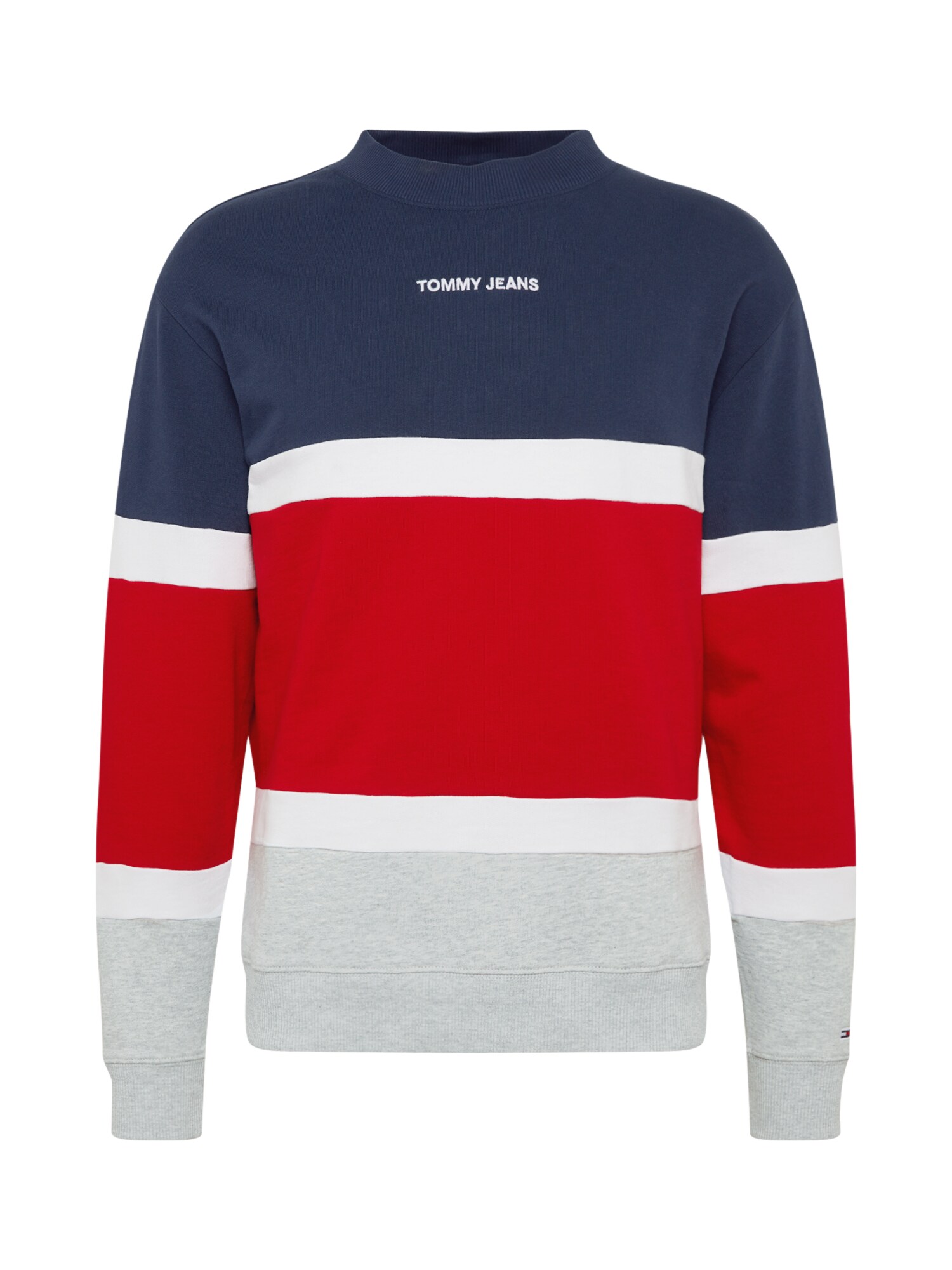 Tommy Jeans Megztinis be užsegimo  raudona / tamsiai mėlyna / pilka
