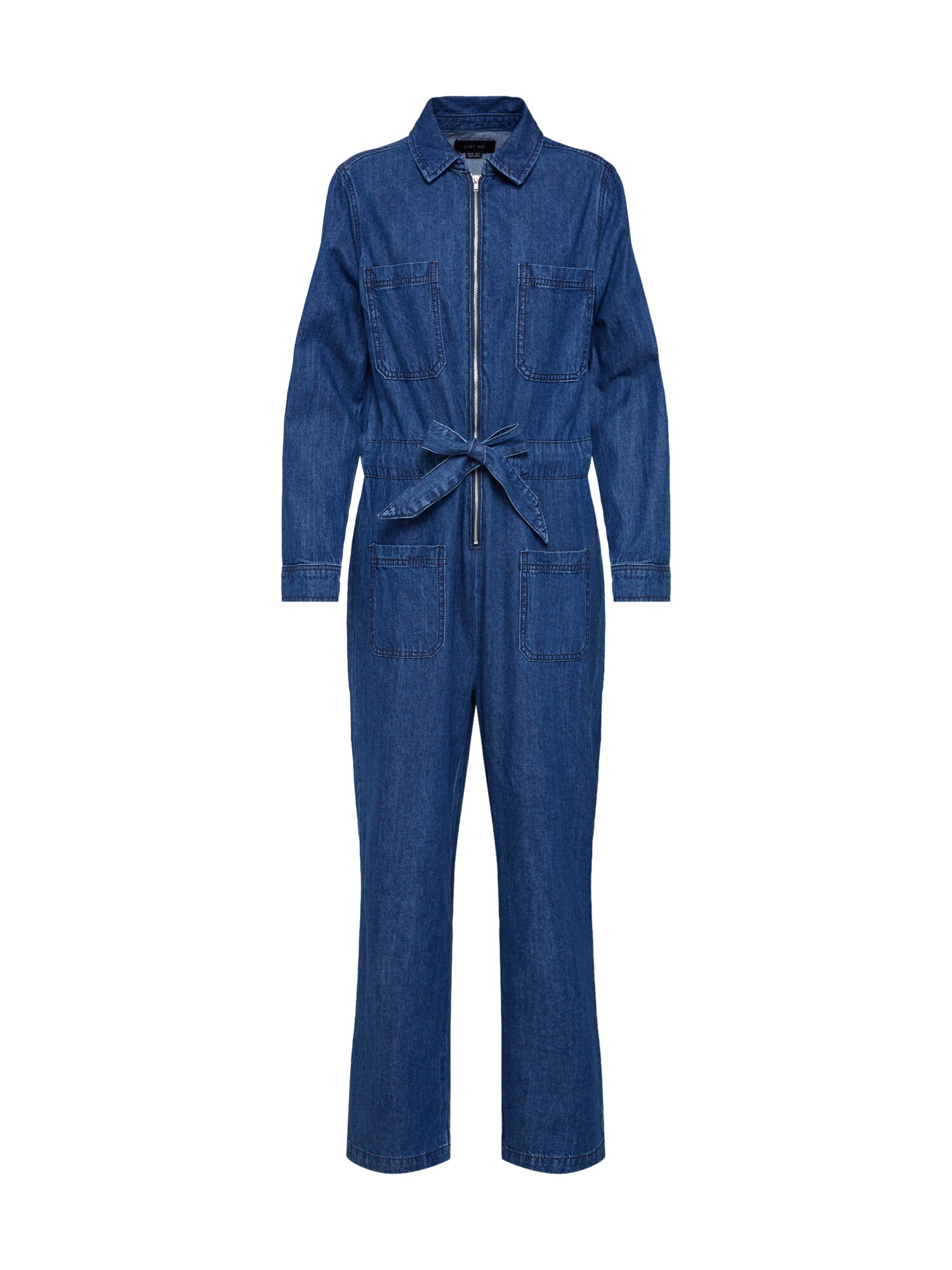 Lost Ink Dames Jumpsuit Denim Lightweight Boilersuit Blauw lost ink kopen in de aanbieding