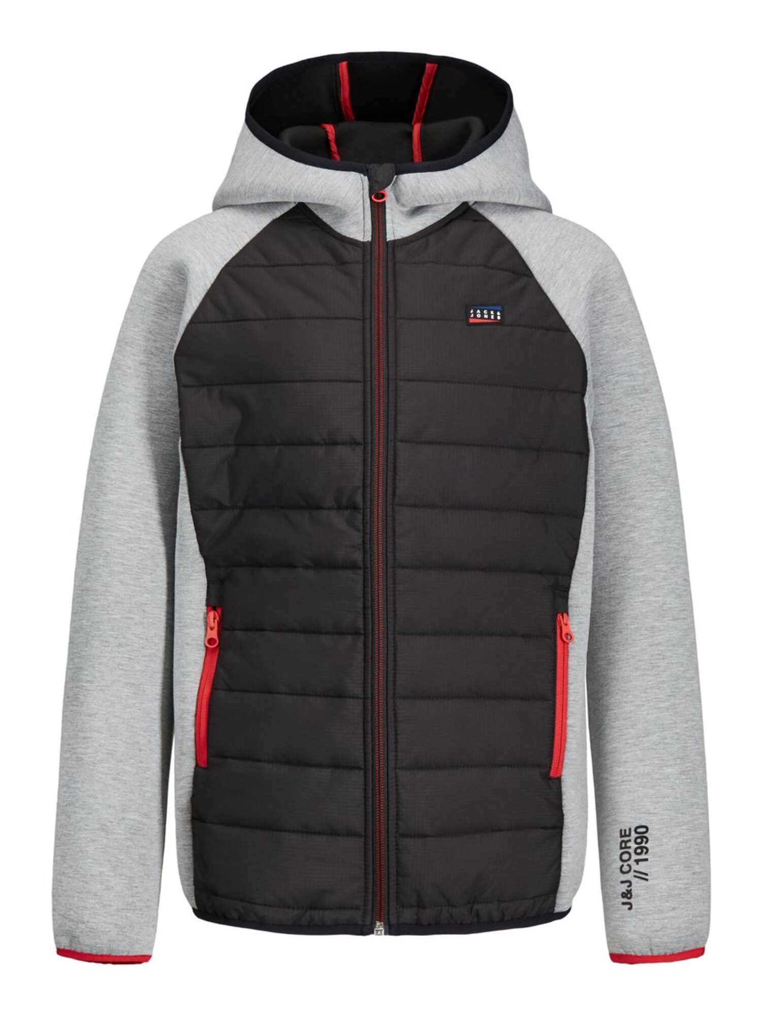 Jack & Jones Junior Demisezoninė striukė 'JCOTOBY JACKET JR'  bazalto pilka / šviesiai pilka