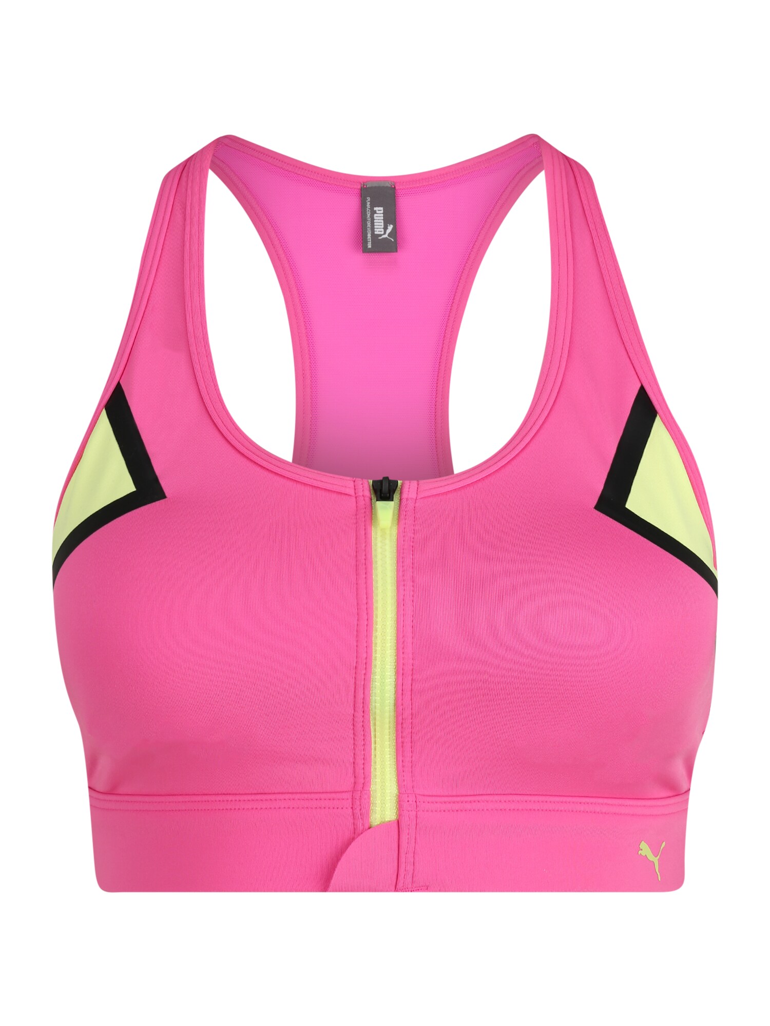 PUMA Sportinė liemenėlė  rožinė / juoda / šviesiai geltona