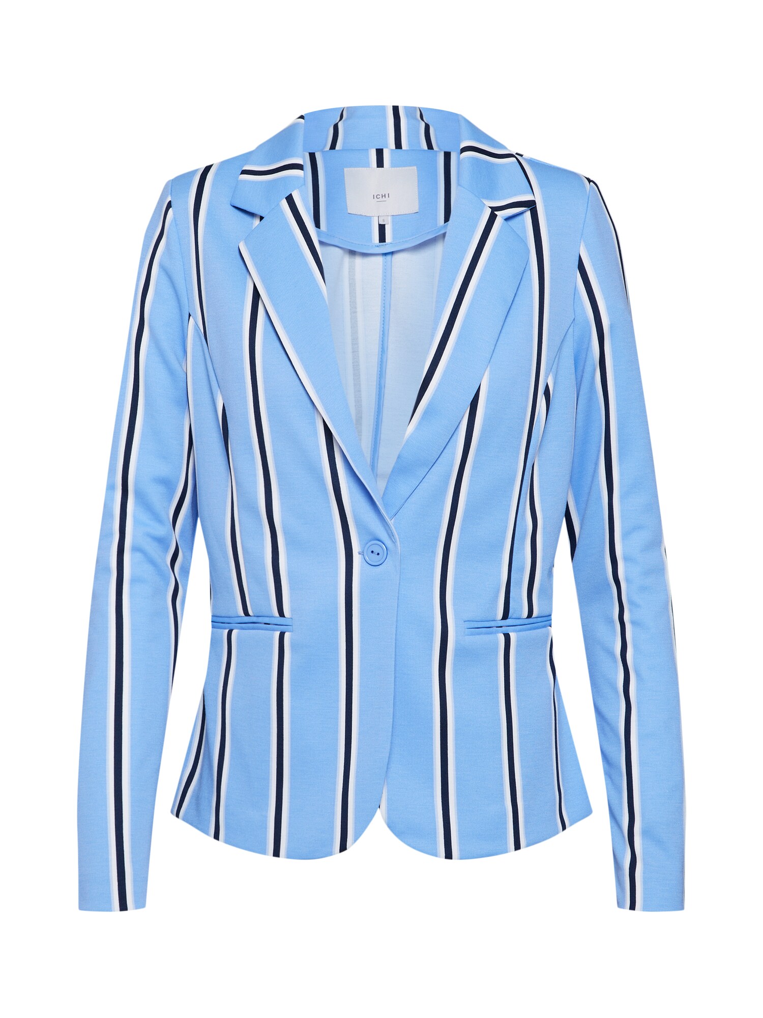 Ichi Dames Blazers Lichtblauw Zwart Wit ichi kopen in de aanbieding
