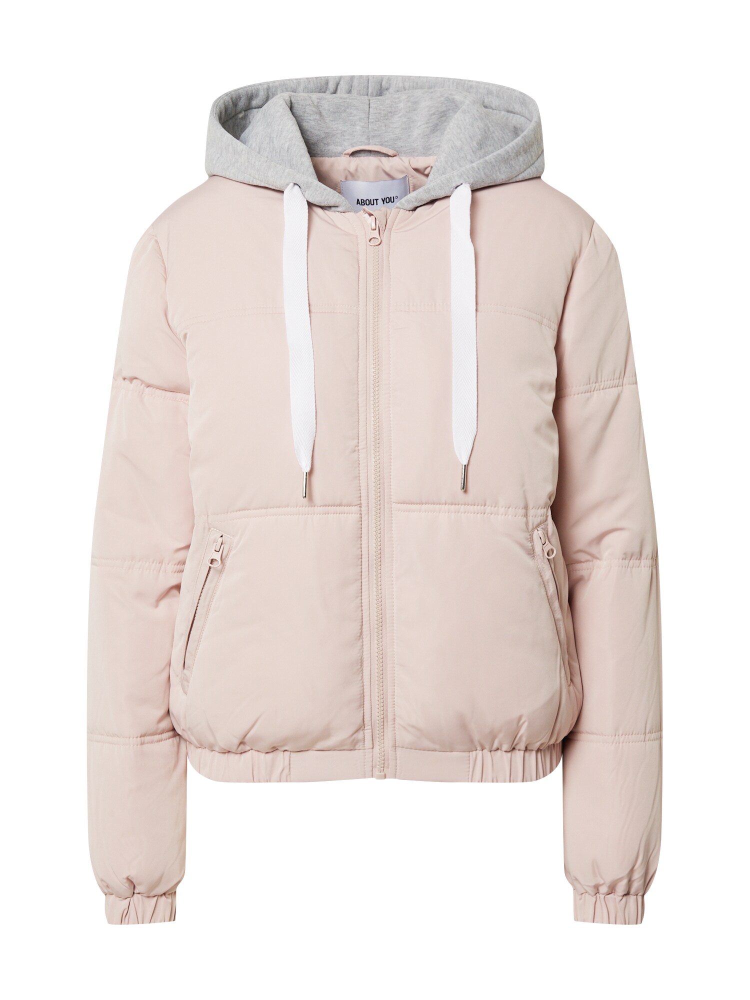 ABOUT YOU Žieminė striukė 'Arika Puffer Jacket'  rožinė / pilka