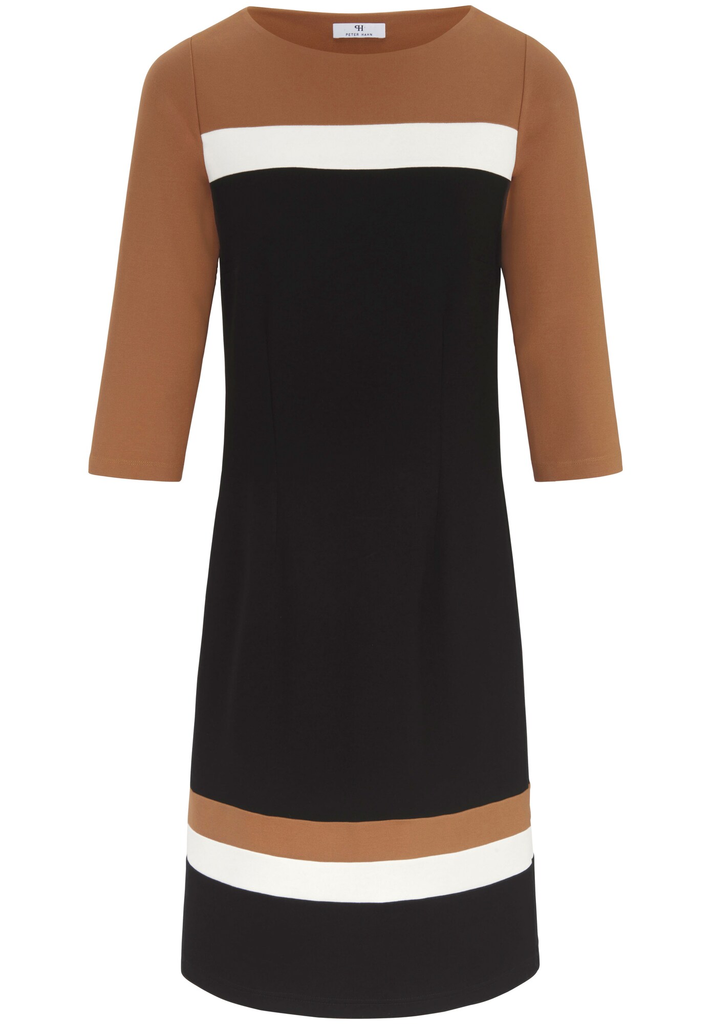 Peter Hahn Dames Jurk Lichtbruin Zwart Wit peter hahn kopen in de aanbieding