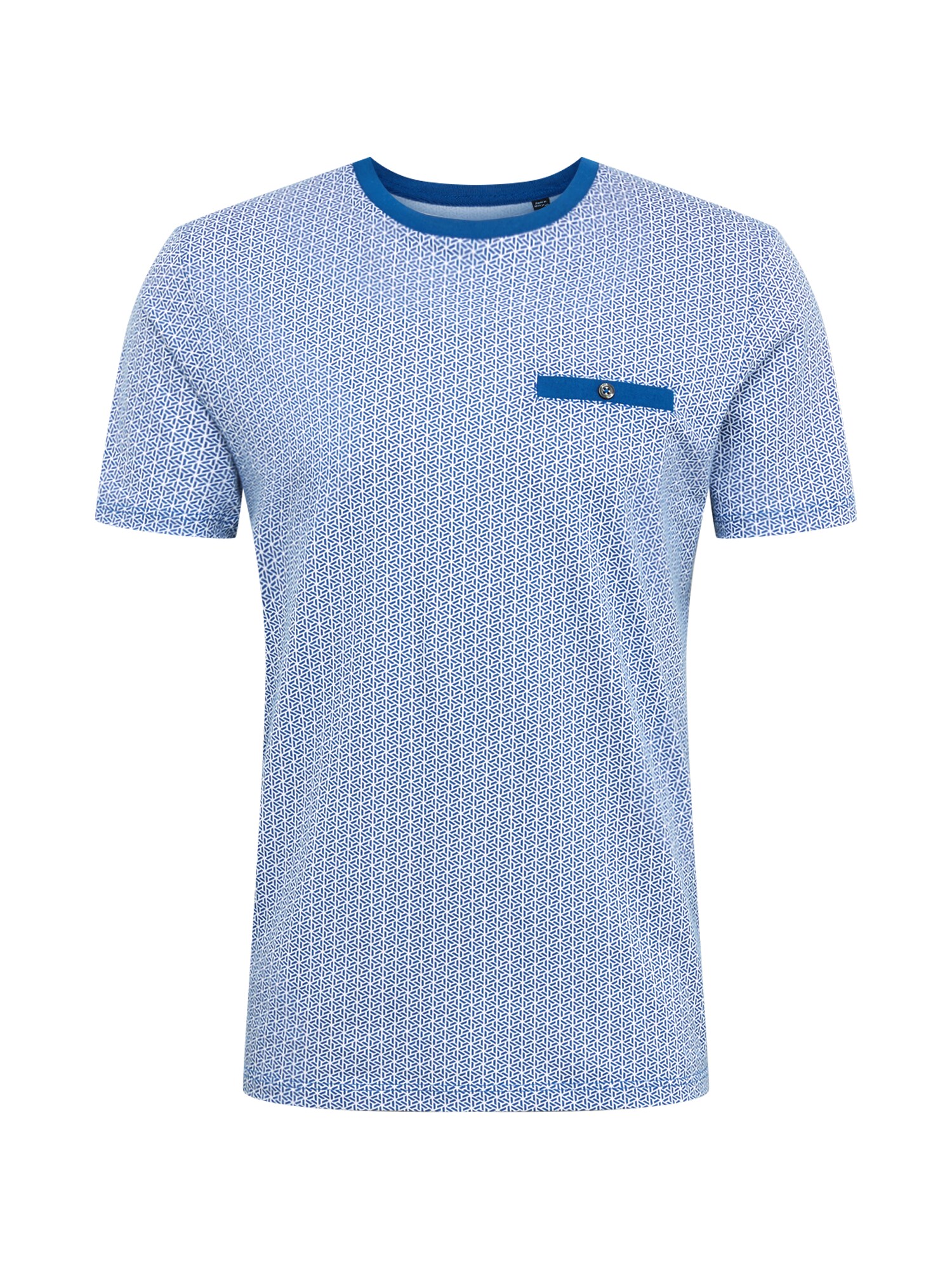 BURTON MENSWEAR LONDON Marškinėliai 'Geo Print'  balta / mėlyna