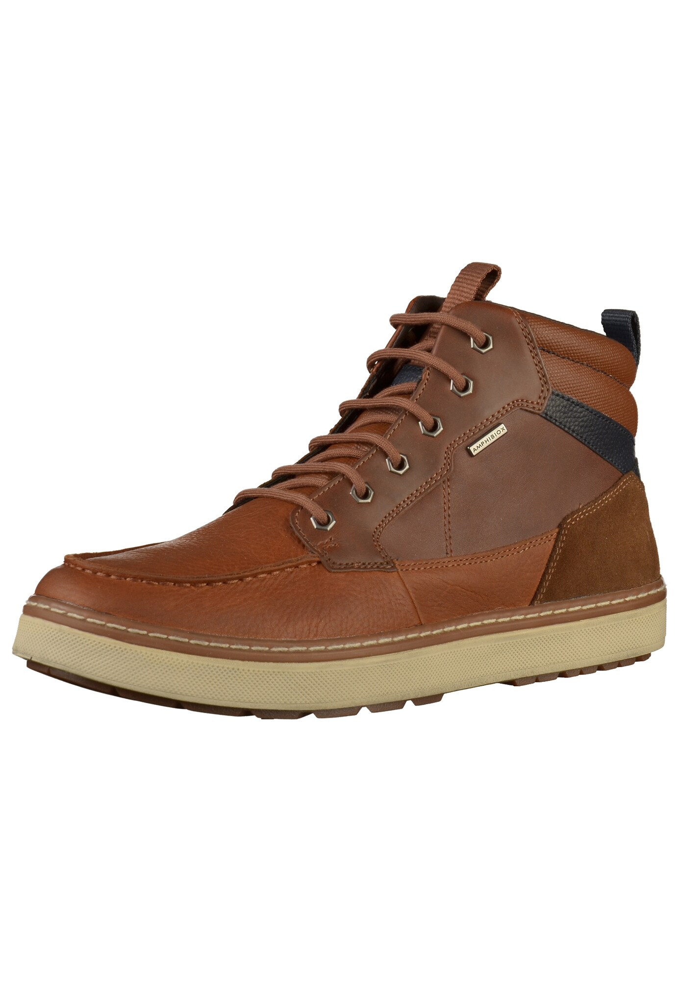 Geox Heren Sneakers Hoog Bruin geox kopen in de aanbieding