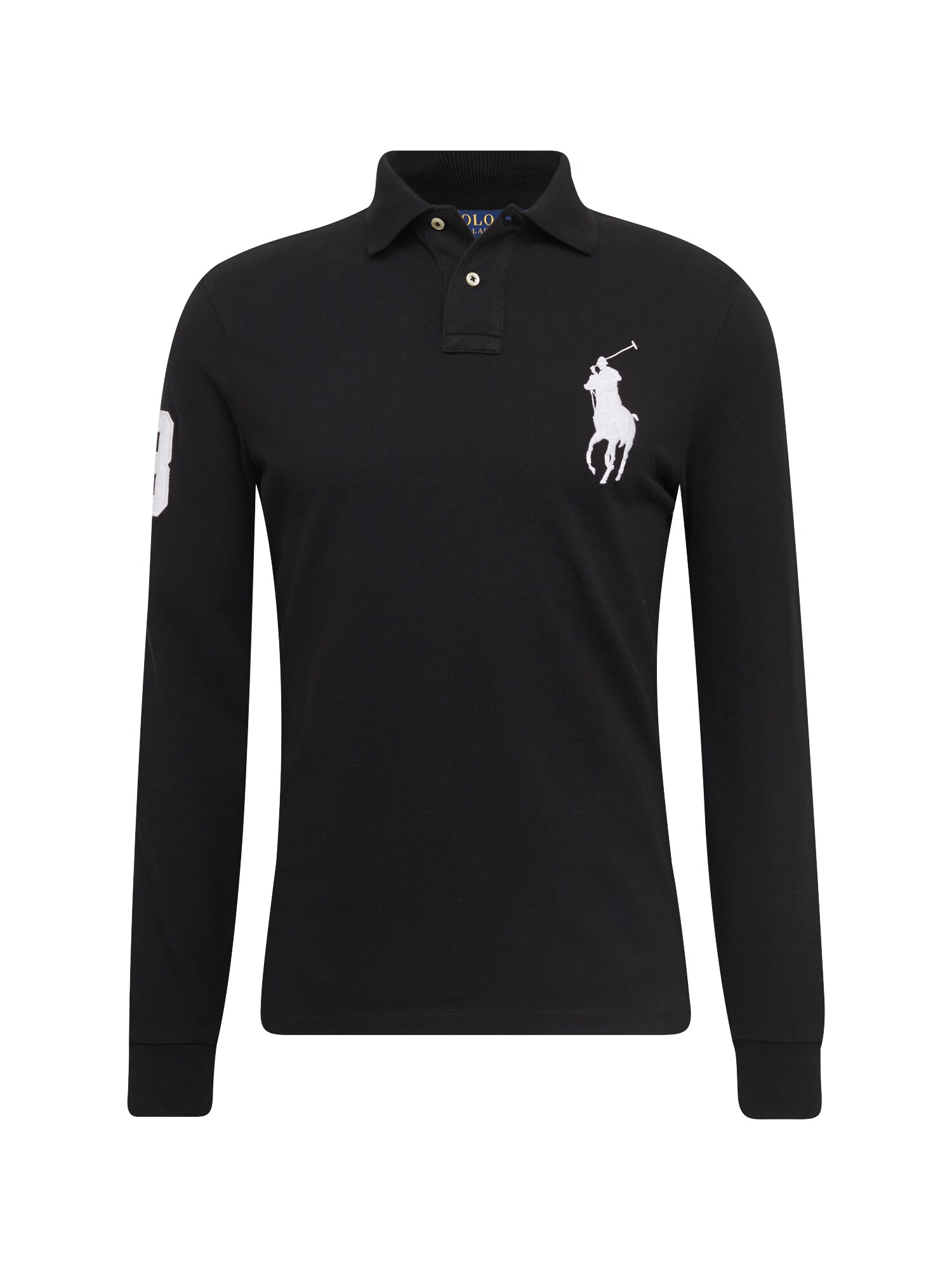 POLO RALPH LAUREN Poloshirt BASIC MESH-LSL-KNT schwarz / weiß