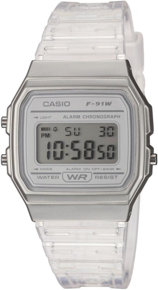 CASIO Casio Collection Chronograph »F-91WS-7EF« Damen Größe One Size grau / silber / transparent / weiß