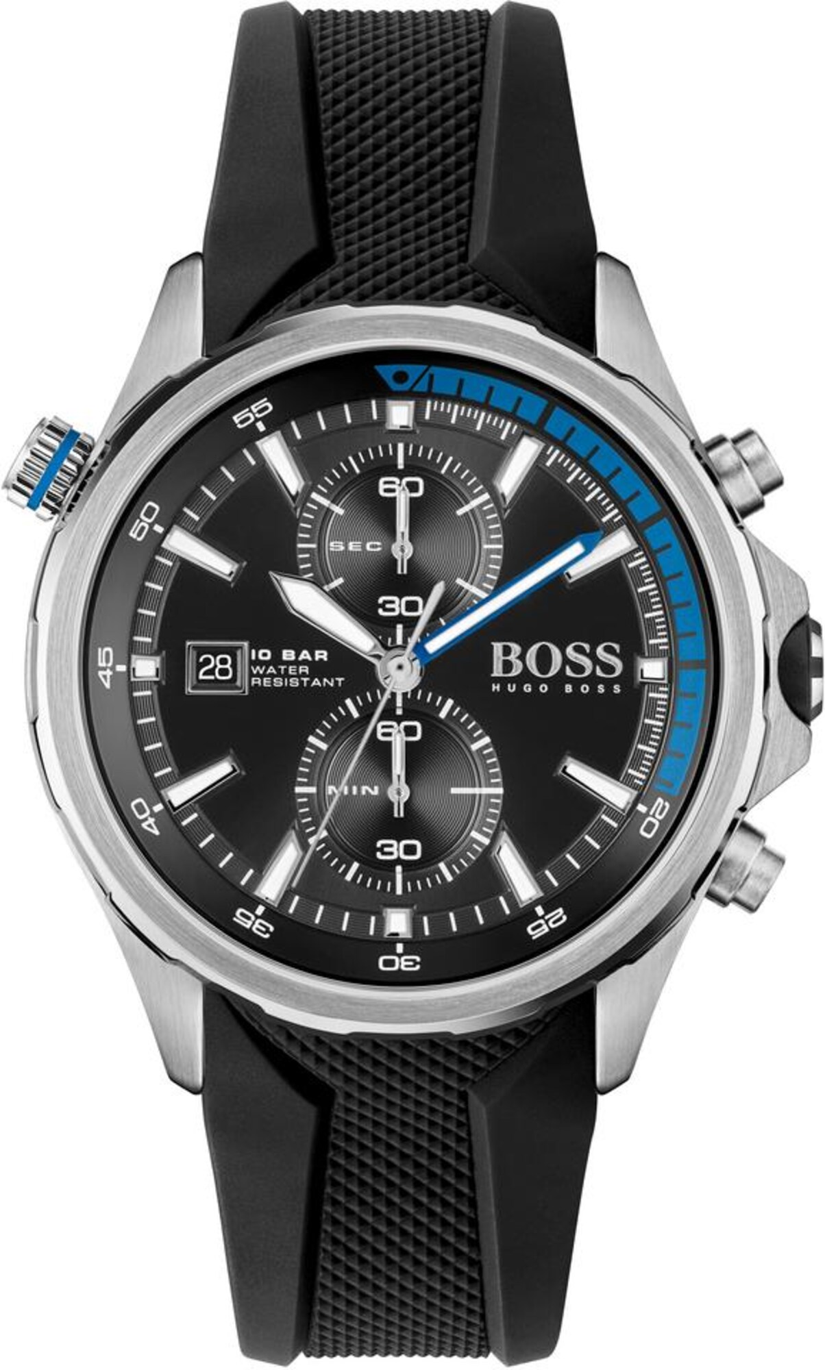 BOSS Analoginis (įprastinio dizaino) laikrodis 'GLOBETROTTER'  juoda / sidabrinė