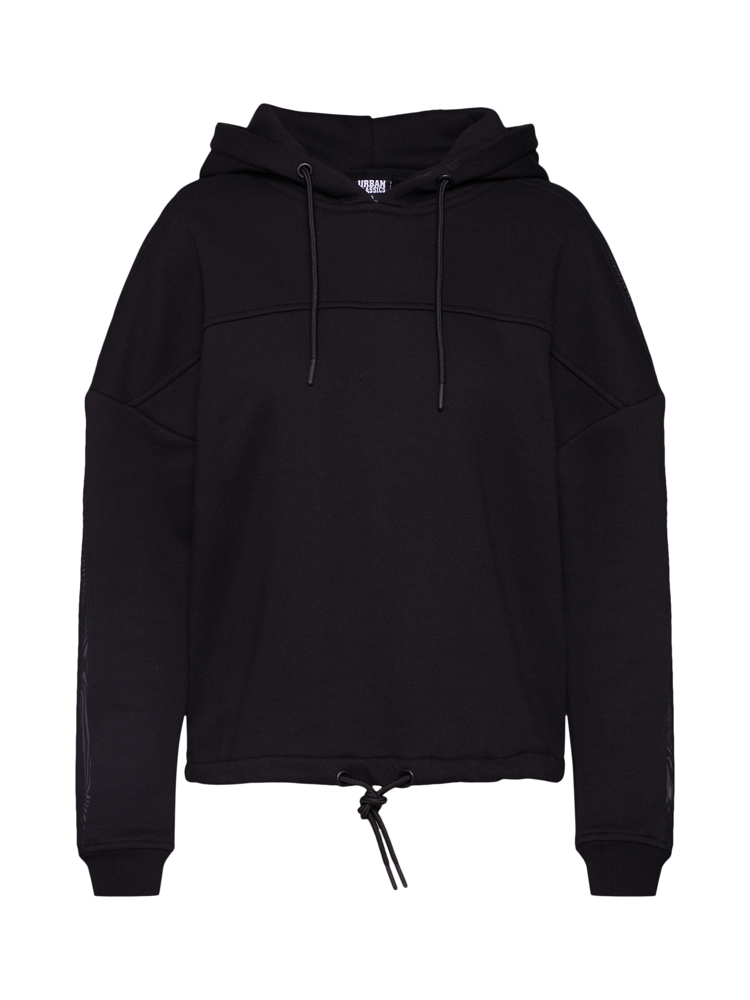 Urban Classics Dames Sweatshirt Ladies Oversized Tech Mesh Inset Hoody Zwart urban classics kopen in de aanbieding