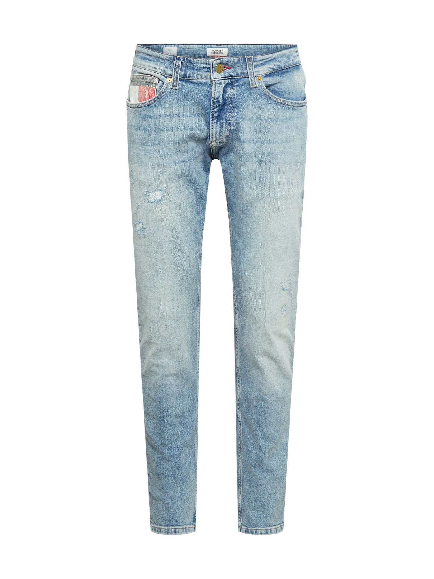 Tommy Jeans Džinsai 'SCANTON'  tamsiai (džinso) mėlyna / balta / raudona