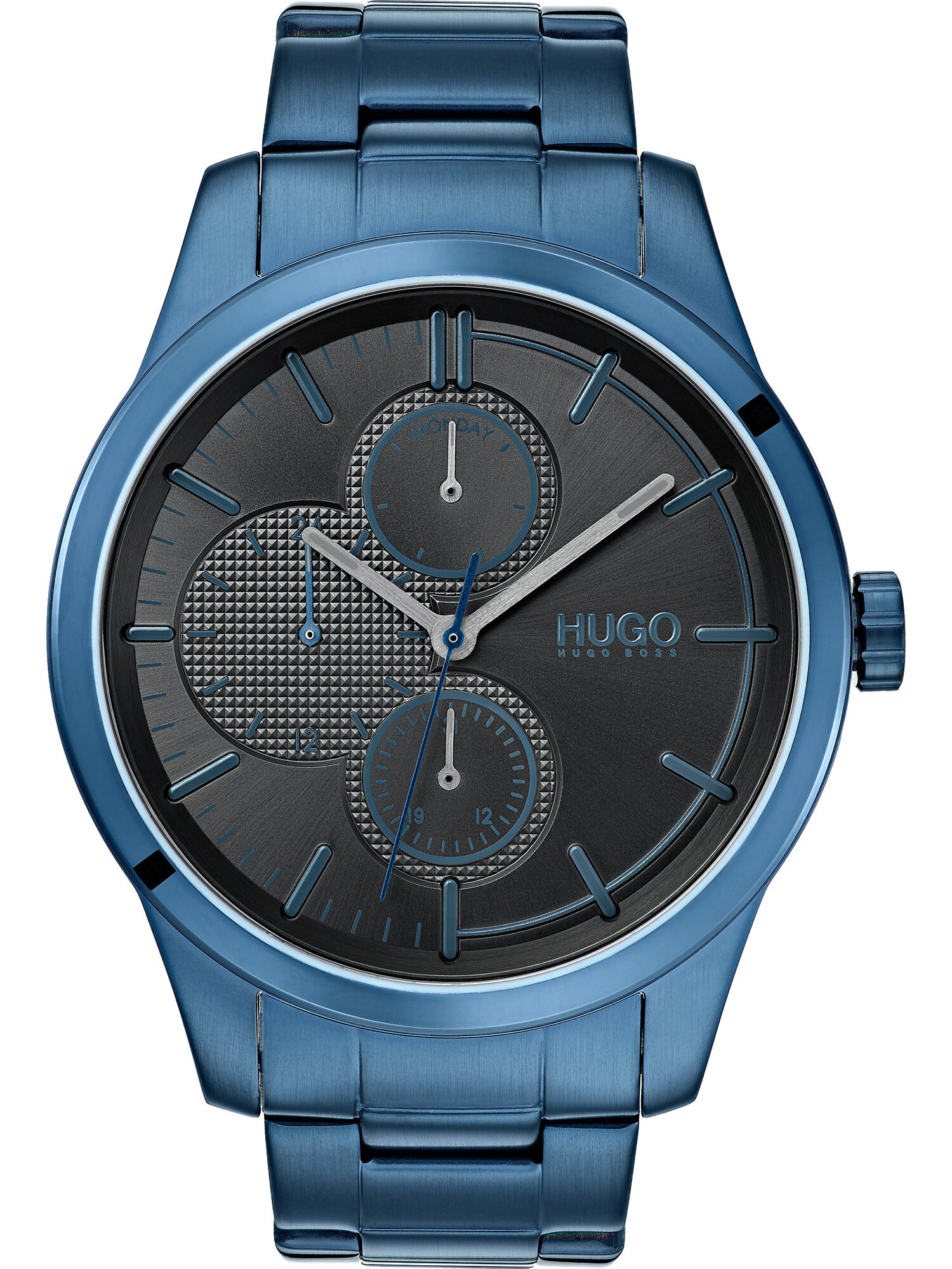 HUGO Herrenuhr ''''Discover 1530086'''' nachtblau / himmelblau