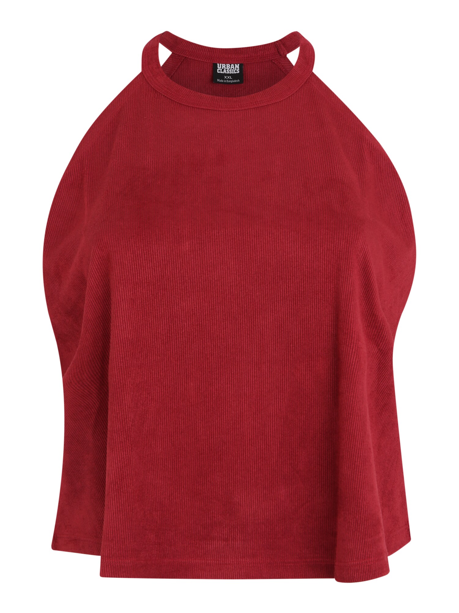 Urban Classics Curvy Palaidinė be rankovių 'Ladies Peached Rib Neckholder'  burgundiško vyno spalva