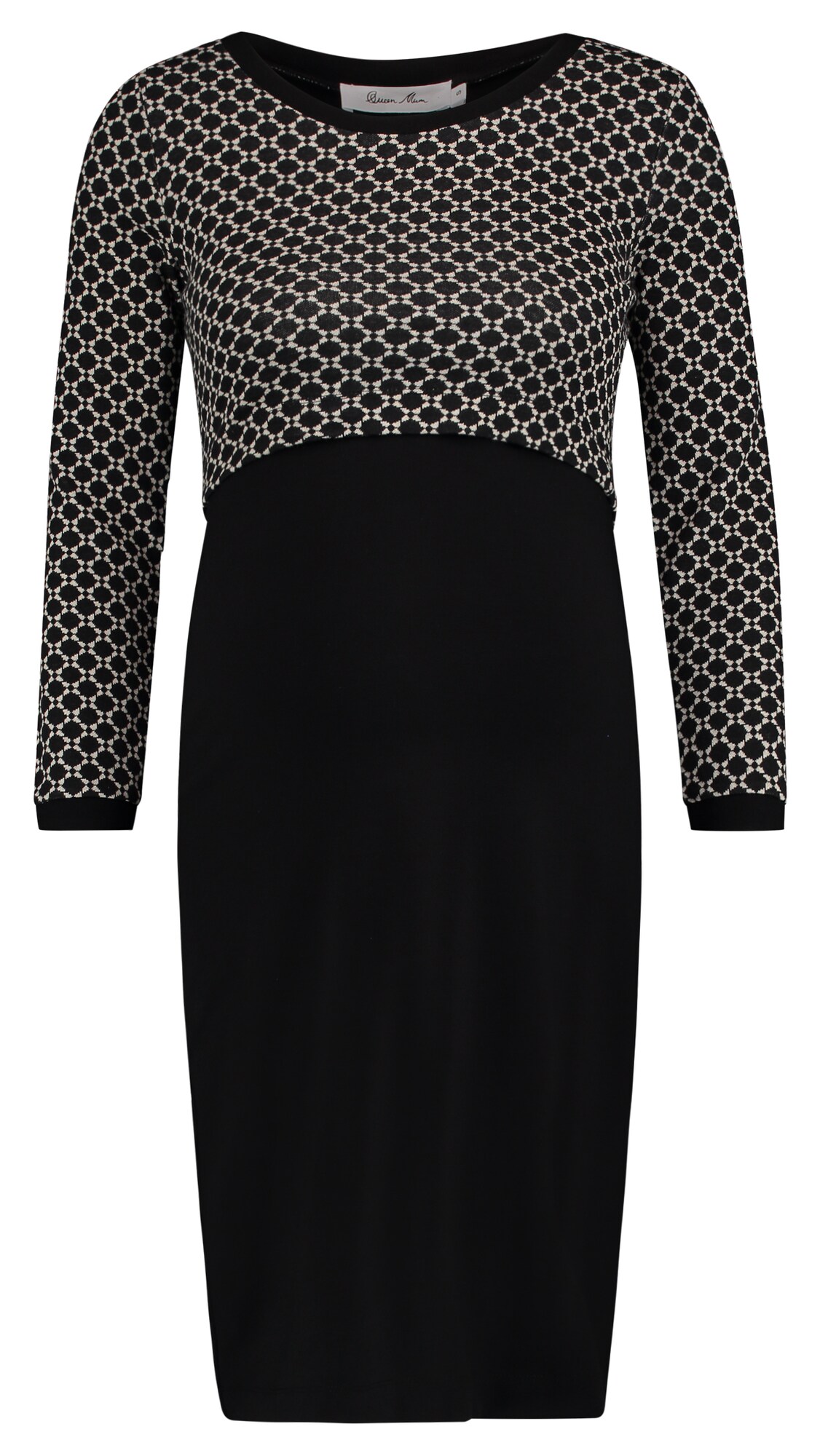 Queen Mum Dames Jurk Beige Zwart queen mum kopen in de aanbieding