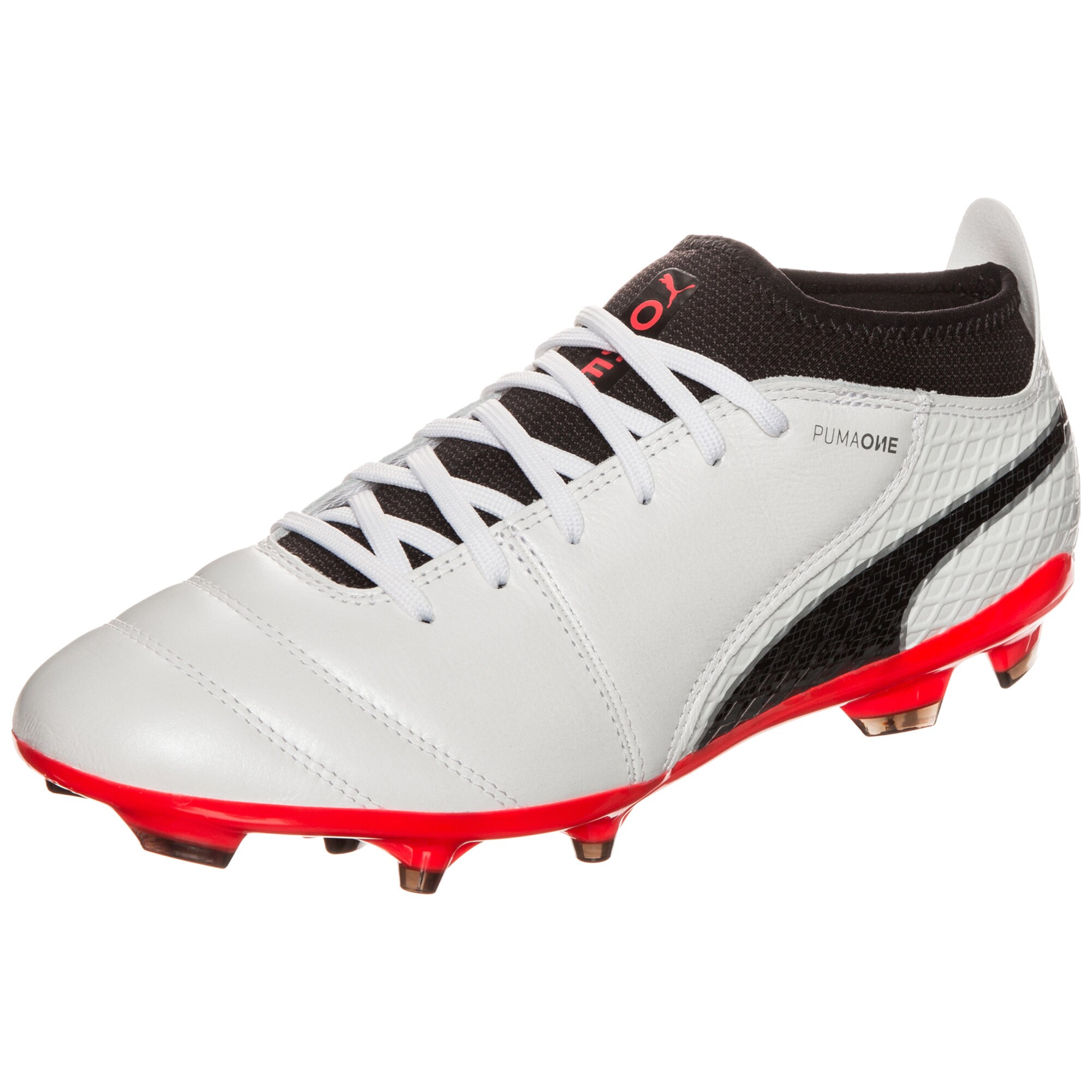 Puma Heren Voetbalschoen One 172 Fg Antraciet Lichtrood Wit puma kopen in de aanbieding