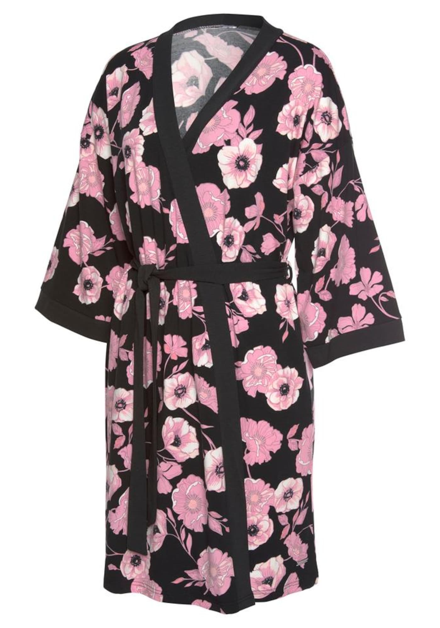 LASCANA Dressing gown  black / pink