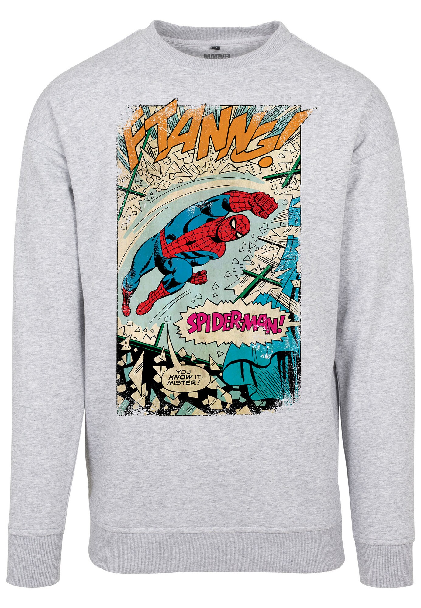 Mister Tee Mikina 'Spiderman Ftanng'  sivá / zmiešané farby