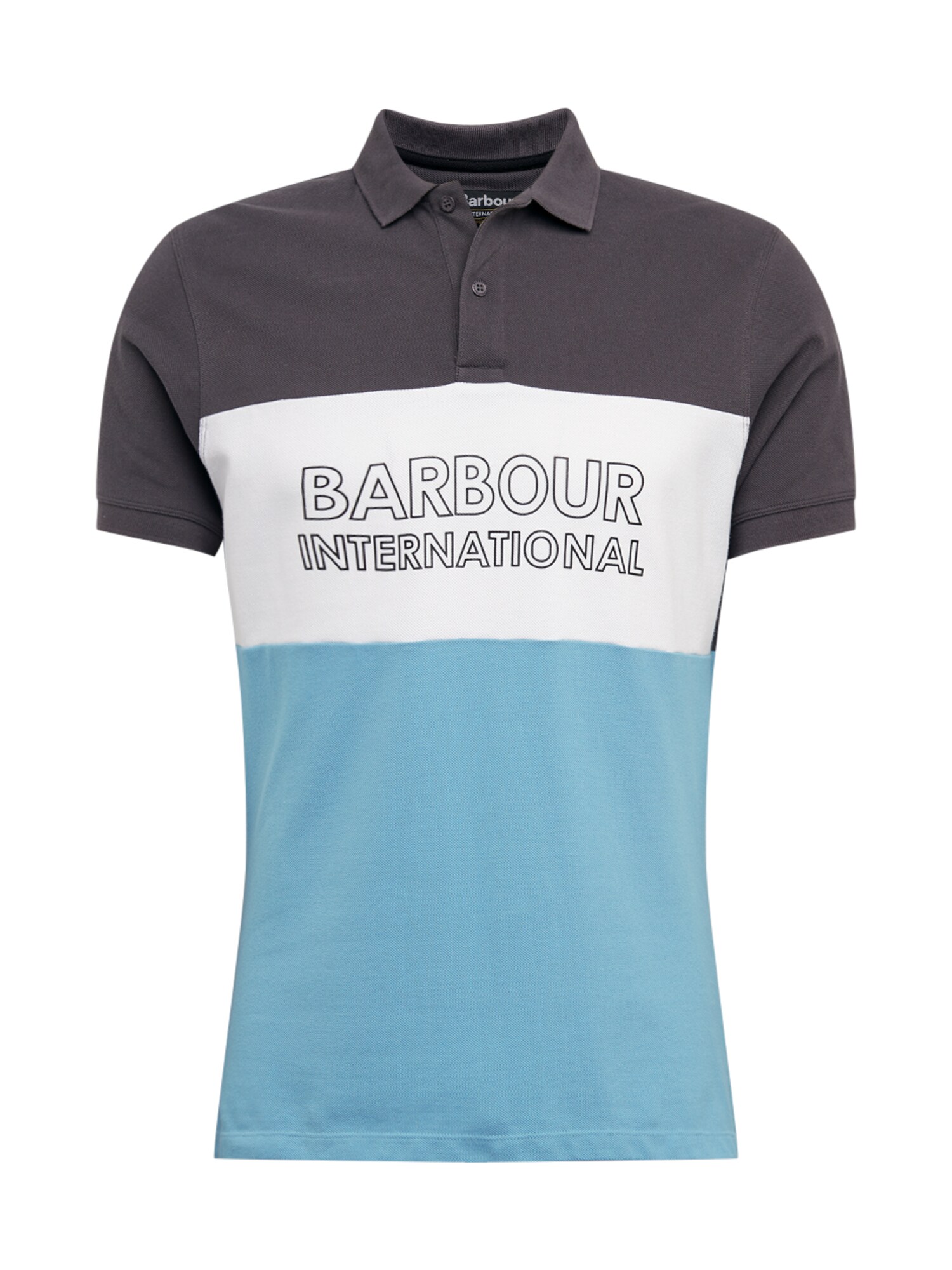 Barbour International Marškinėliai 'B.intl Bold'  mėlyna / tamsiai pilka / balta