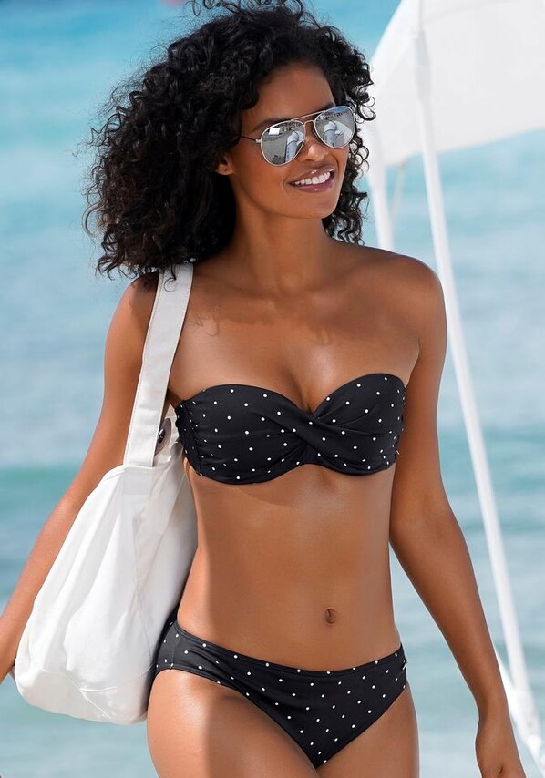 LASCANA, Bikini felső 'Sparkel', fekete, 4 kép a 4 közül