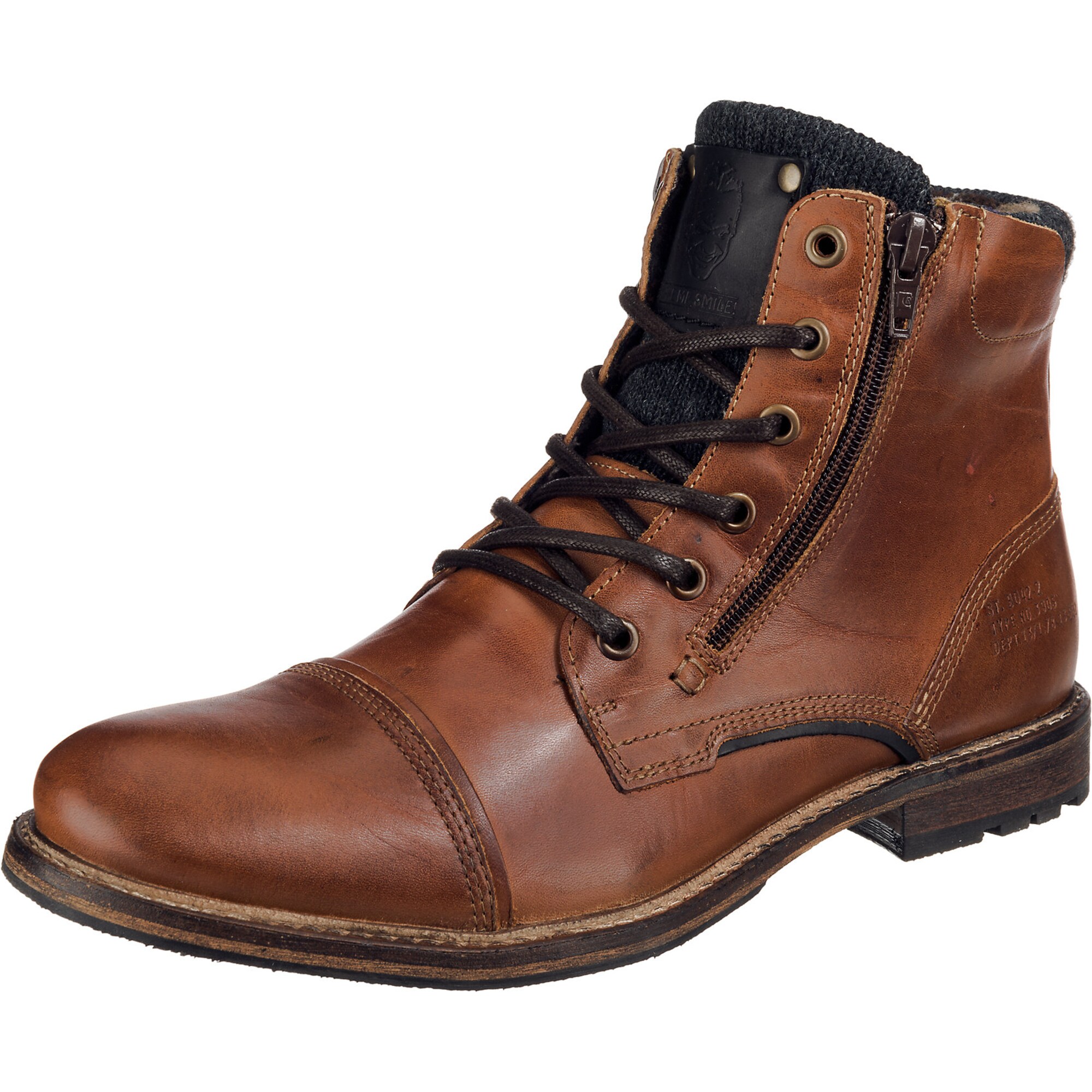 Bullboxer Heren Veterlaarzen Karamel Zwart bullboxer kopen in de aanbieding