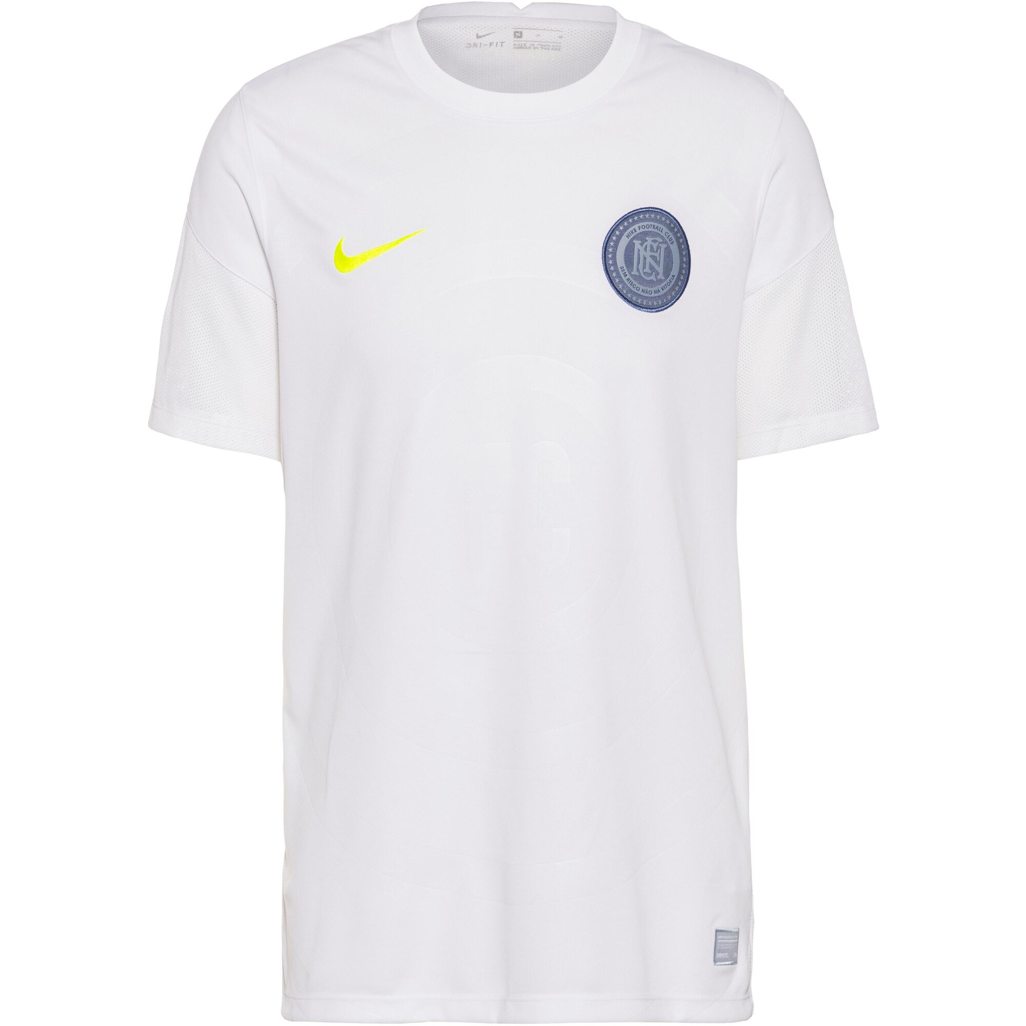 NIKE Sportiniai marškinėliai 'FC'  balta / neoninė geltona