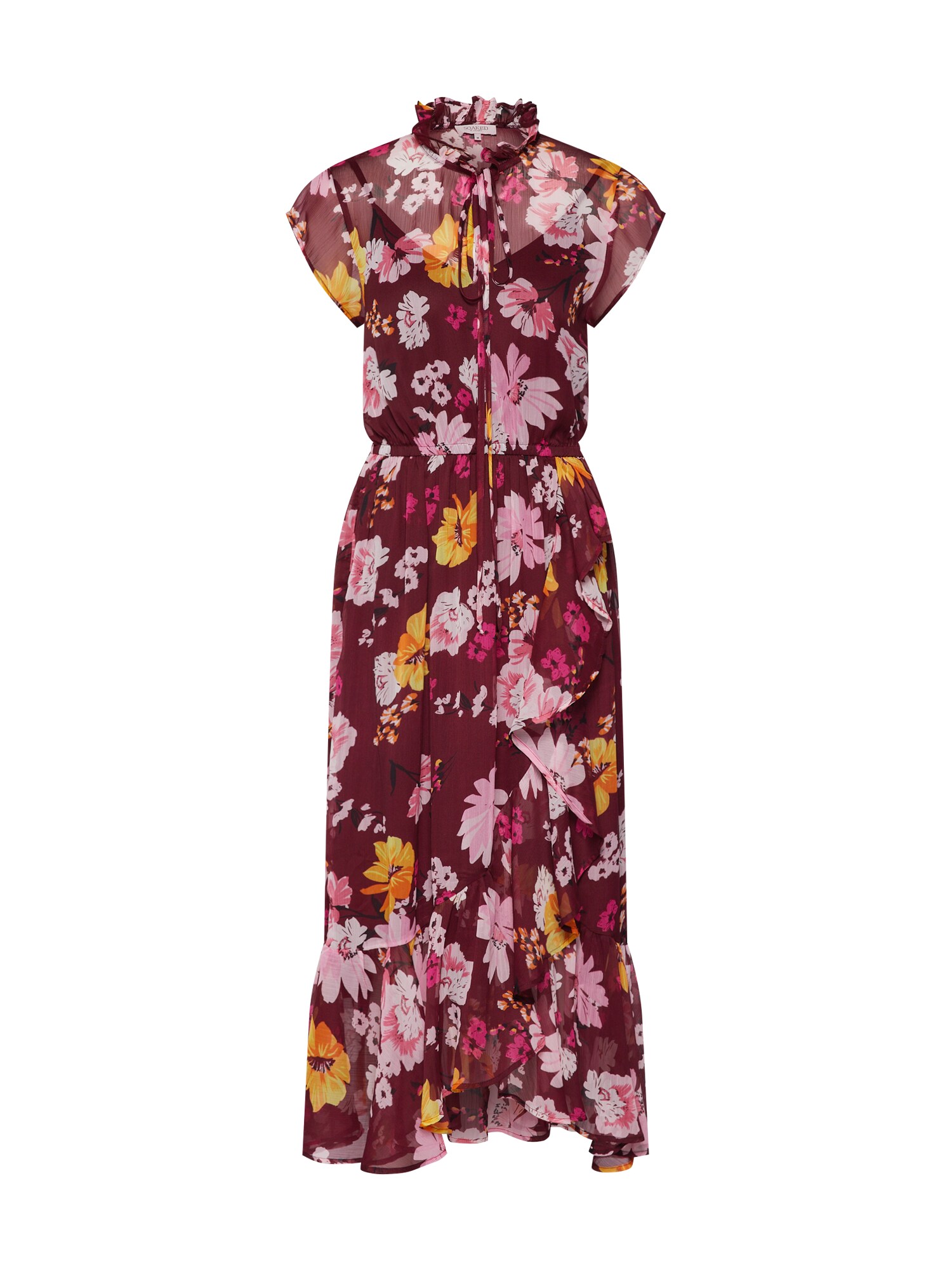 Soaked In Luxury Dames Jurk Gemengde Kleuren Roestrood soaked in luxury kopen in de aanbieding