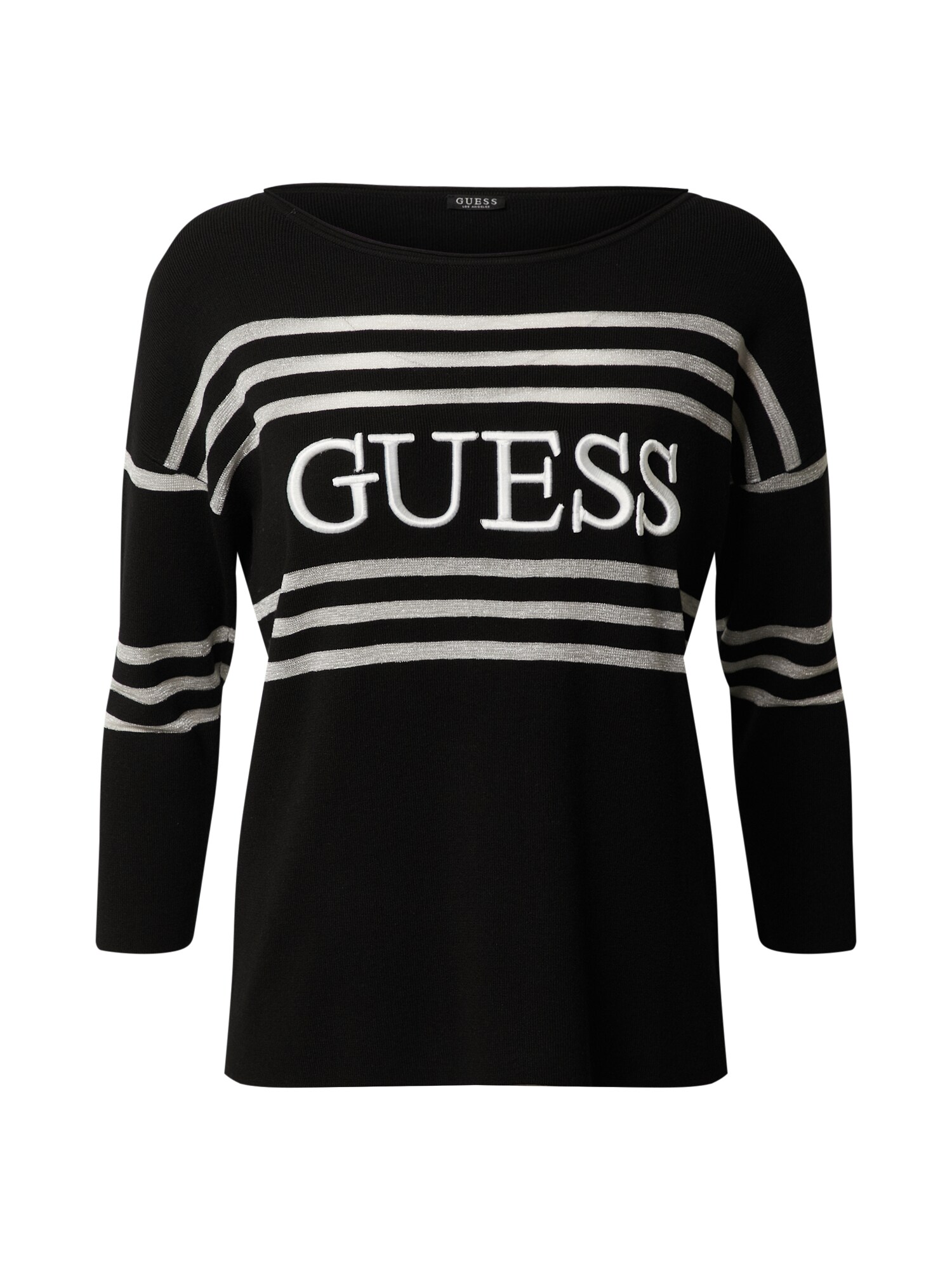 GUESS Megztinis 'Alessia'  juoda / balta