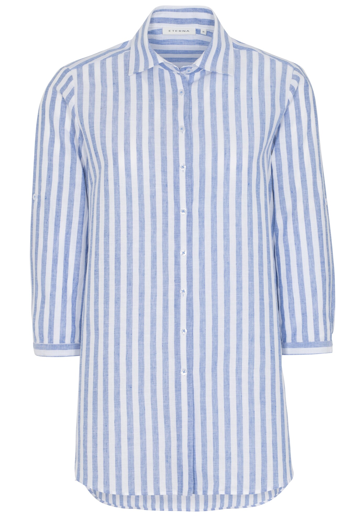 Eterna Dames Blouse Modern Classic Blauw Wit eterna kopen in de aanbieding