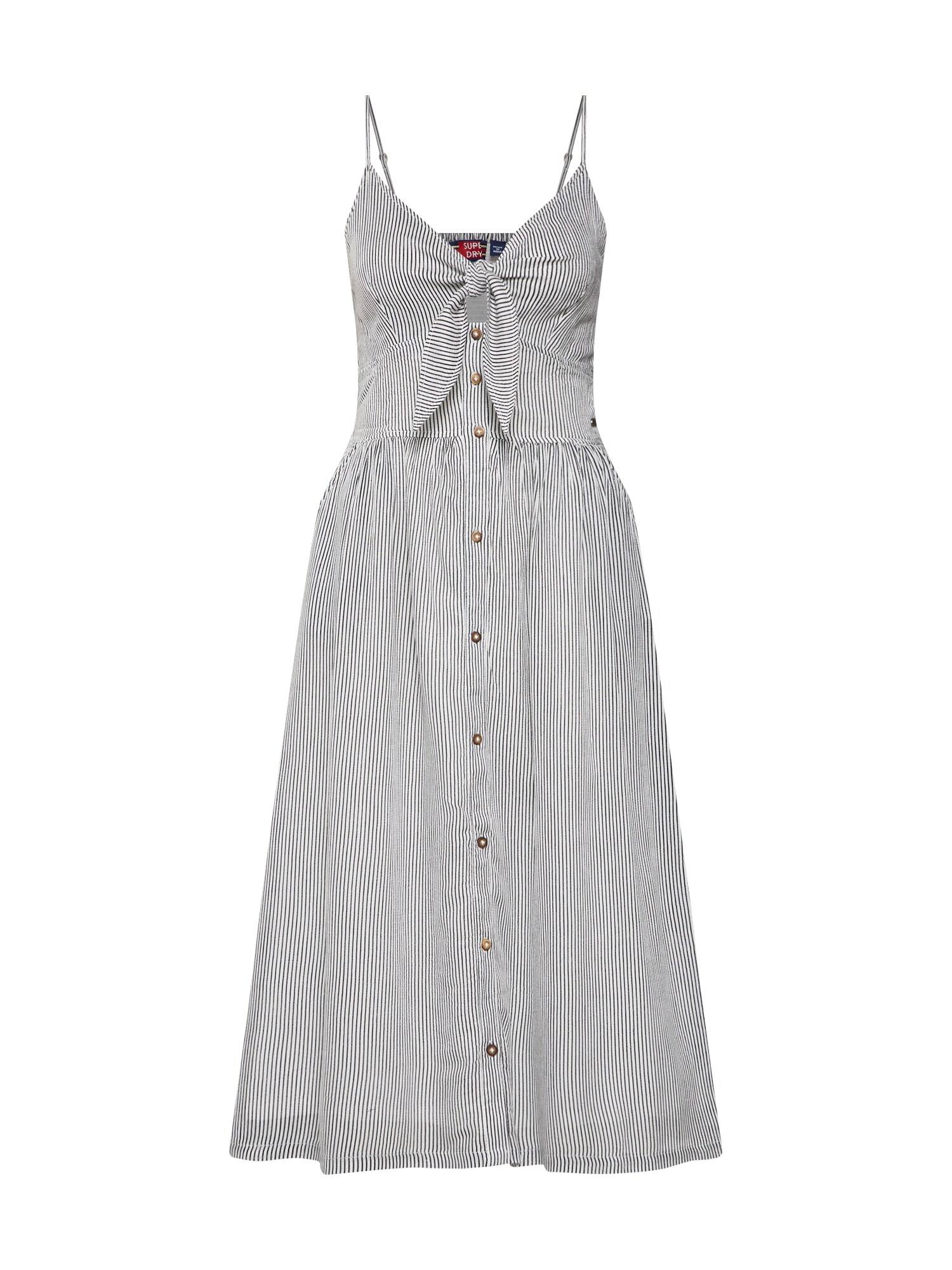 Superdry Dames Jurk Jayde Tie Front Duifblauw Wit superdry kopen in de aanbieding